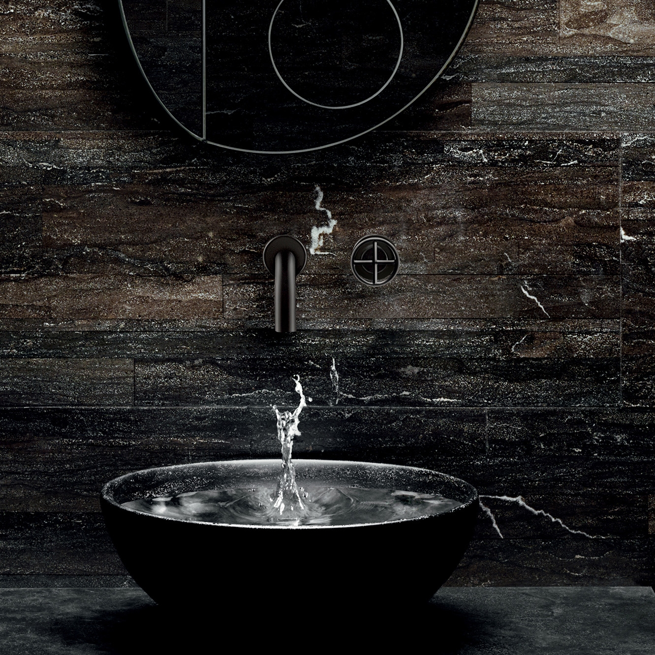 Display product Fontane Bianche Salvatori + Fantini | Wall-mount washbasin mixer from manufacturer Fantini