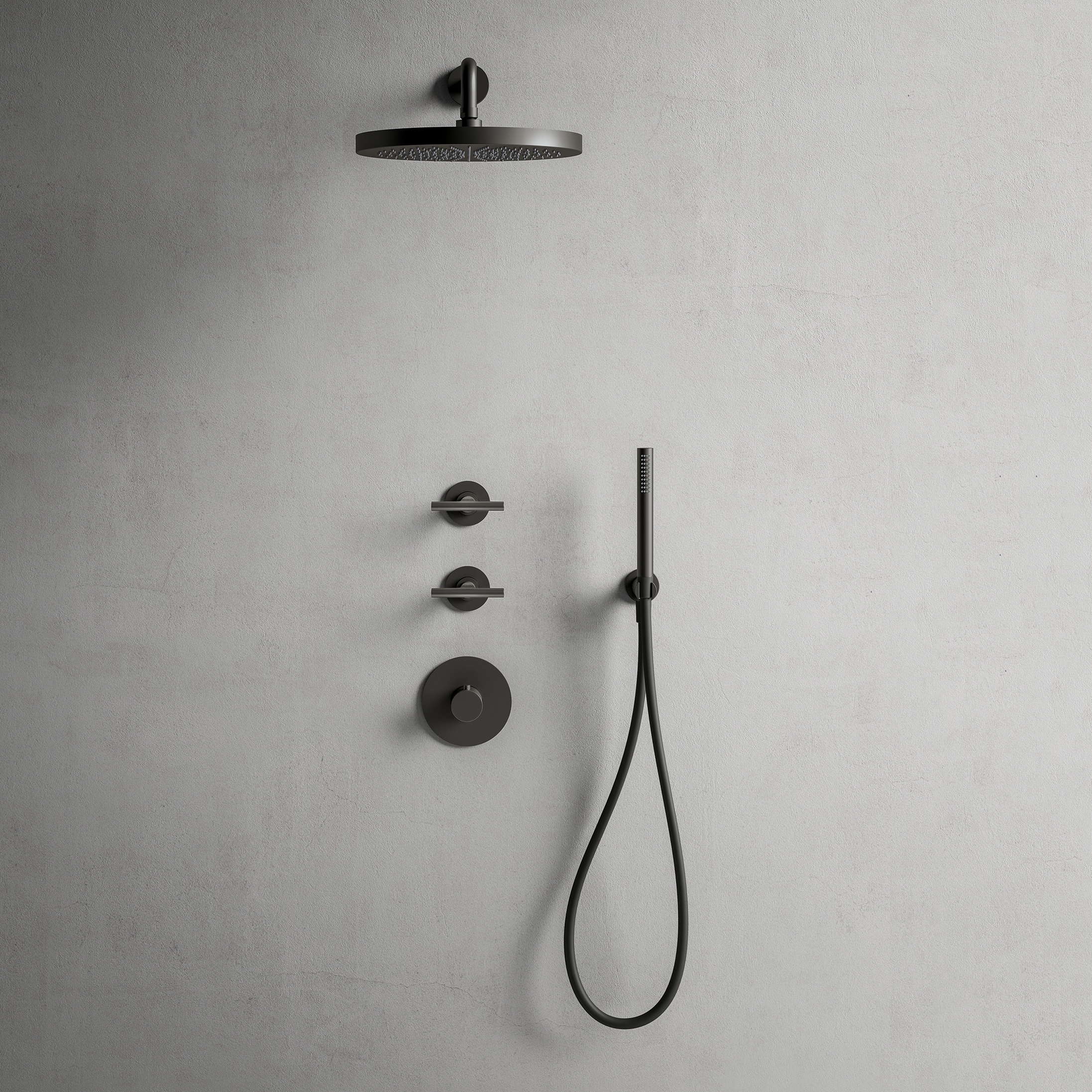 Display product Sailing | Rain showerhead - 3/4'' built-in thermostatic shower mixer - Shower set from manufacturer Fantini