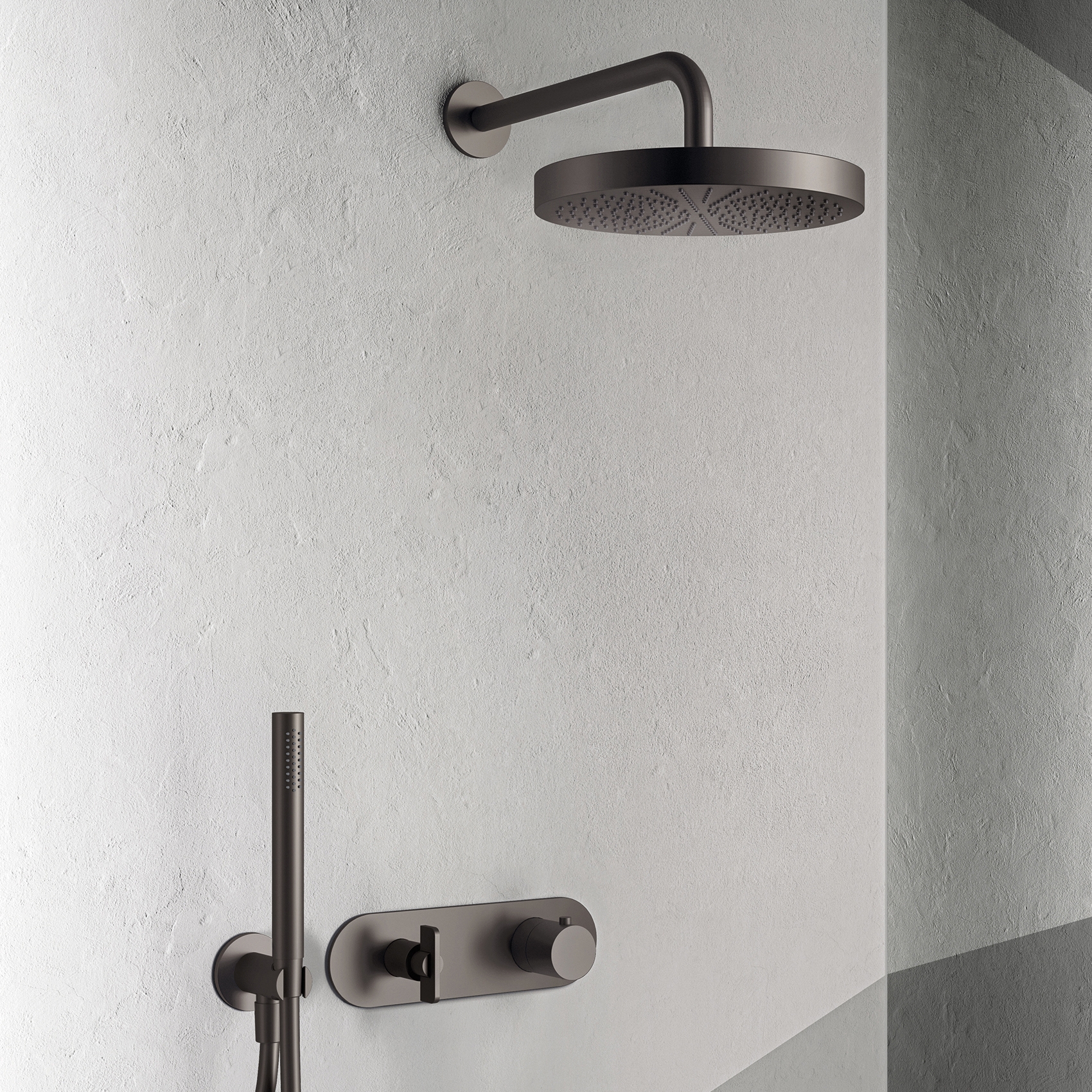 Afficher le produit AL/GARDEN Aboutwater Boffi e Fantini | Mitigeur thermostatique douche à encastrer 3/4" - Pomme de douche jet pluie - Bras de douche - Combiné de douche du fabricant Fantini