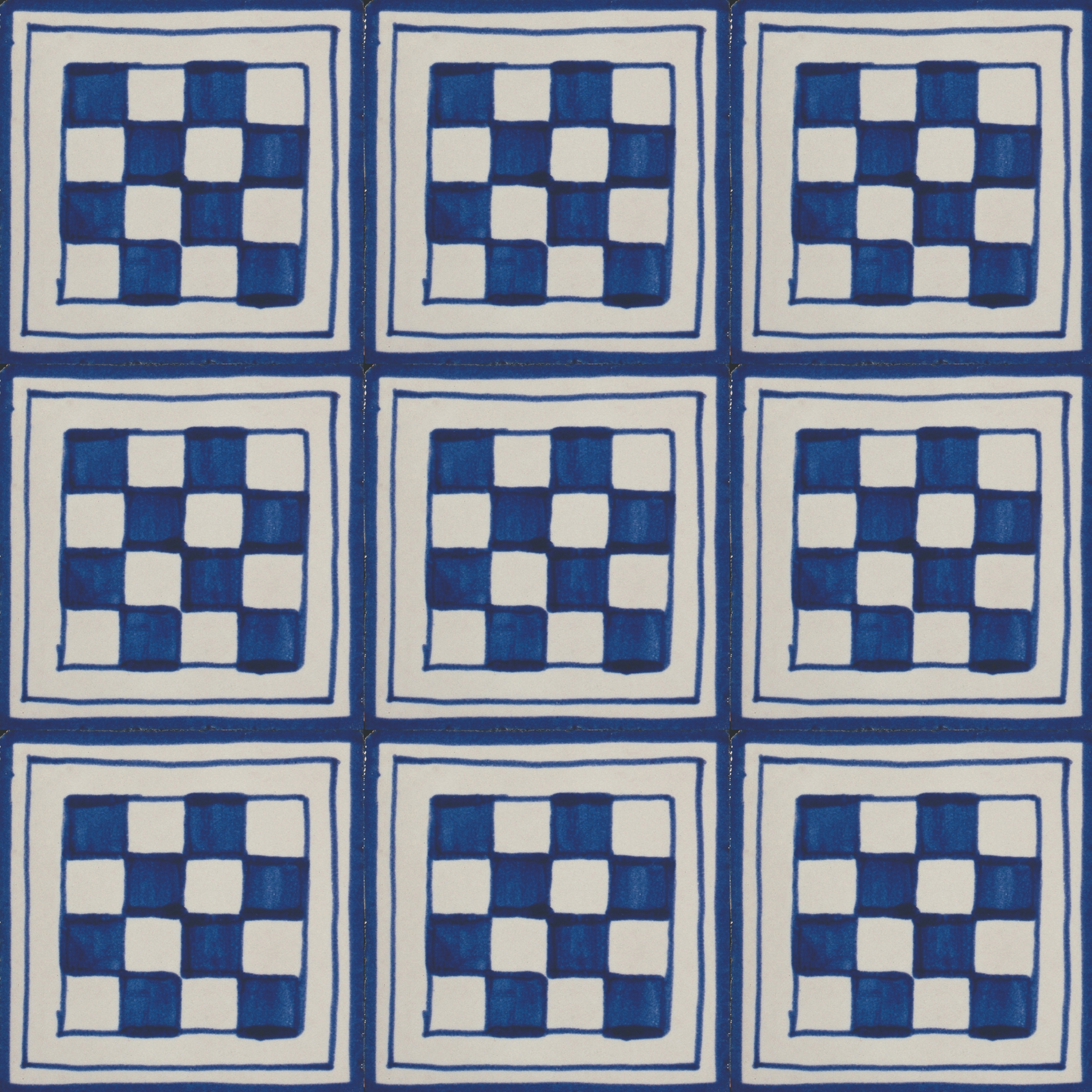 Display product LR CV Antico Vietri Scacchi blu from manufacturer La Riggiola