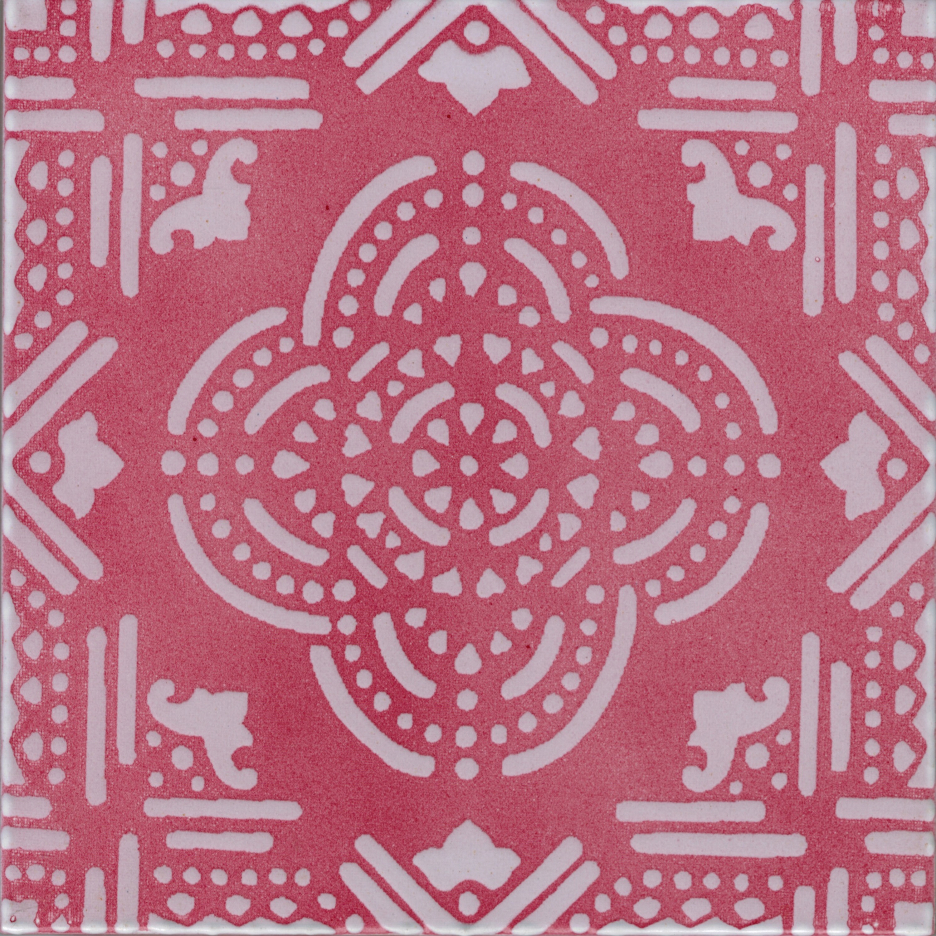 LR PO Madras Fondo Rosa Decoro Bianco
