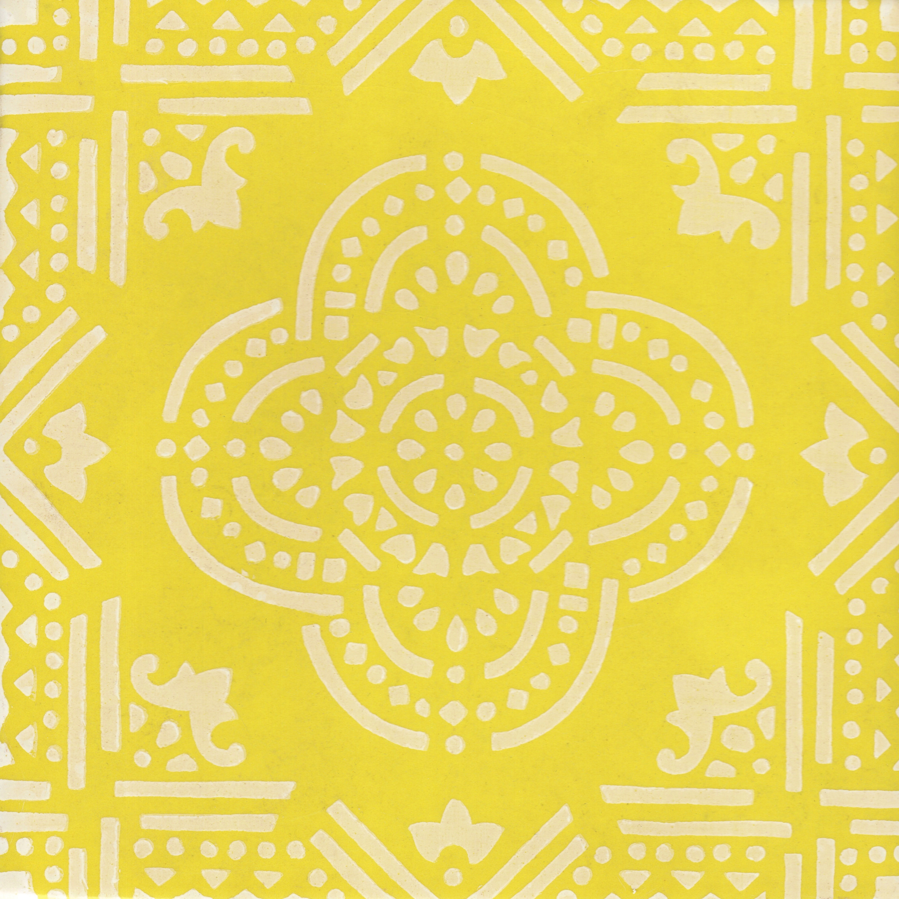 Mostra il prodotto LR SC Madras Fondo Giallo Decoro Bianco del produttore La Riggiola