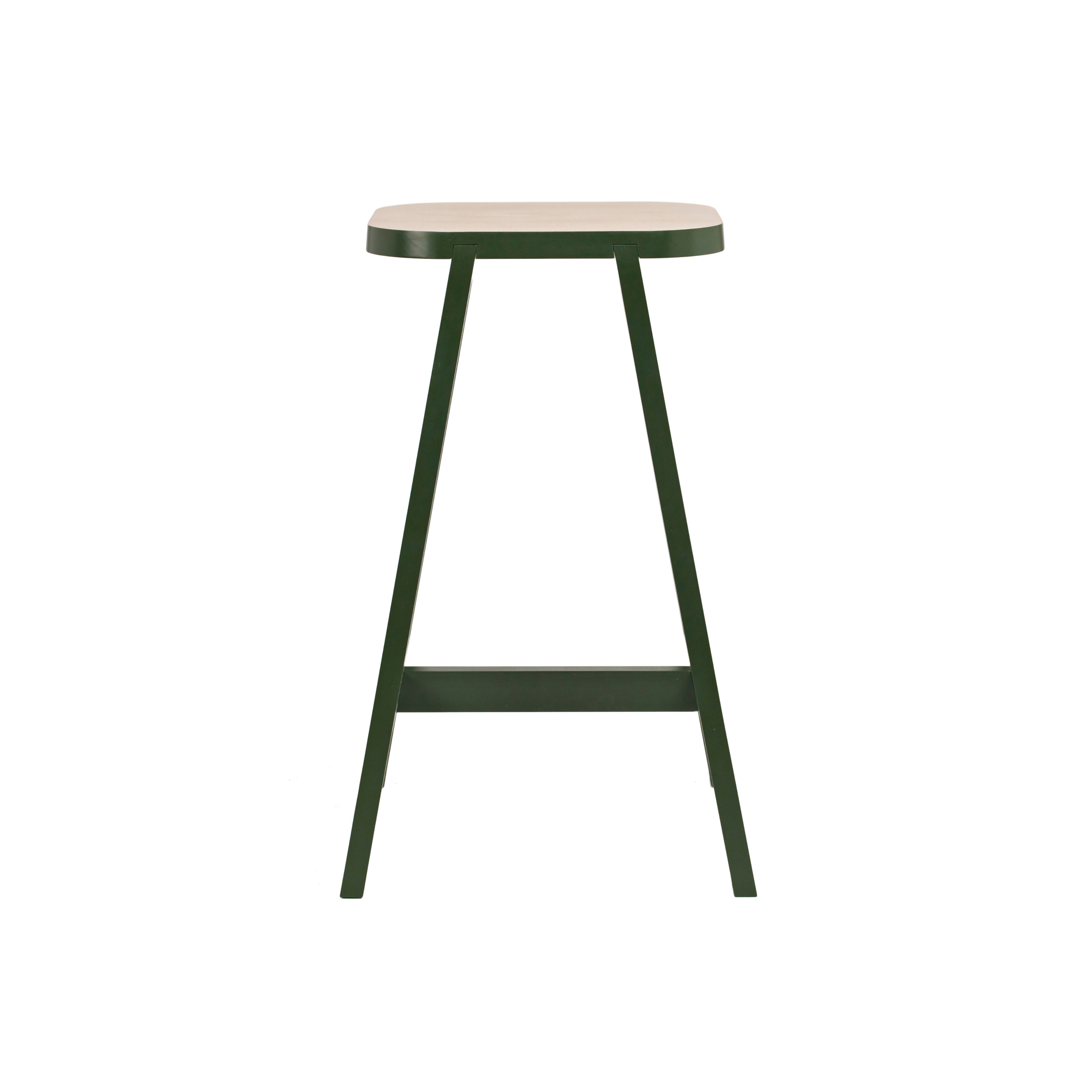 Vertoon produk Bar Stool Three - Beech / Oxford Green van vervaardiger Another Country