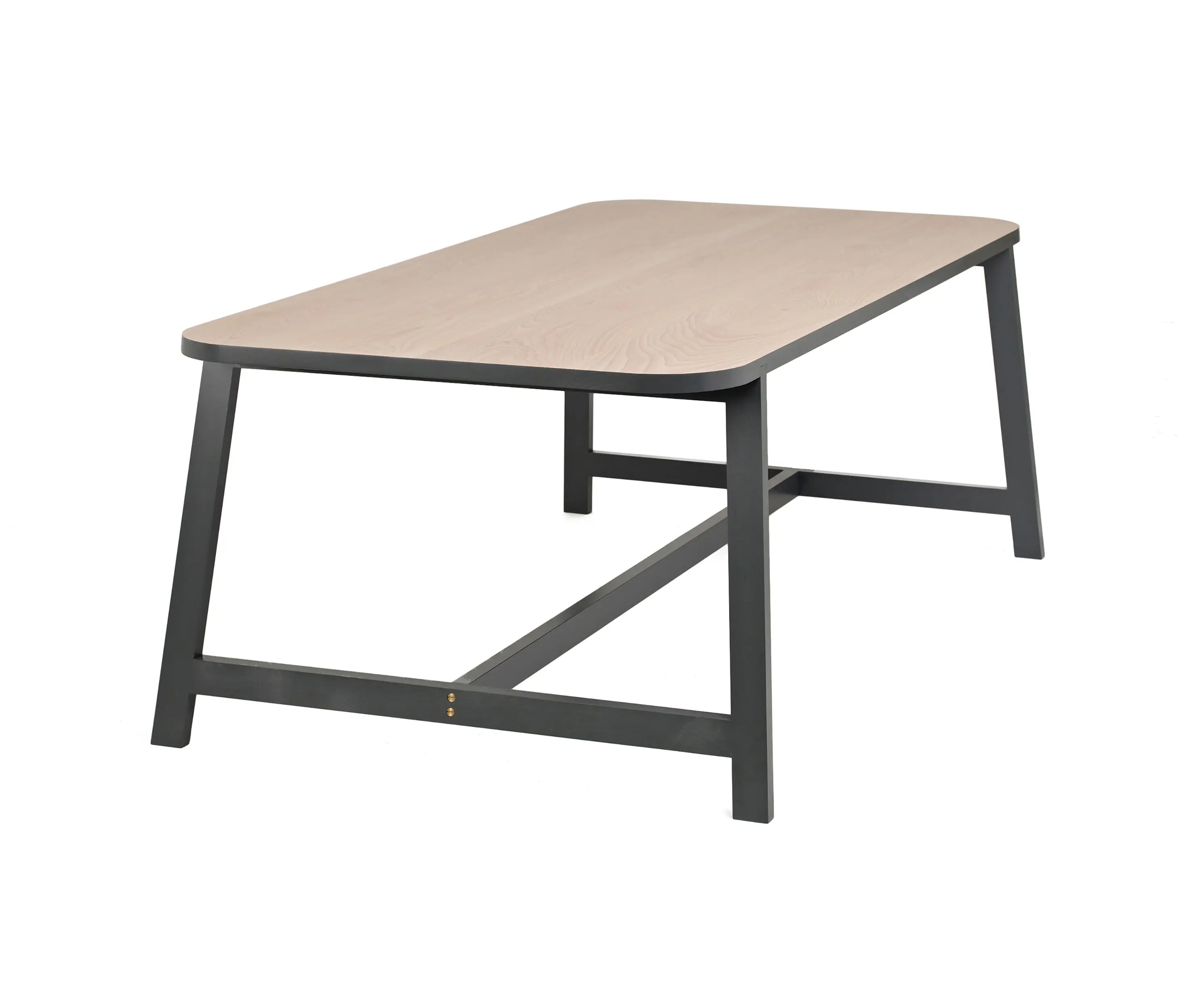 Another Country - Dining Table Three - Beech/Grey Lacquered