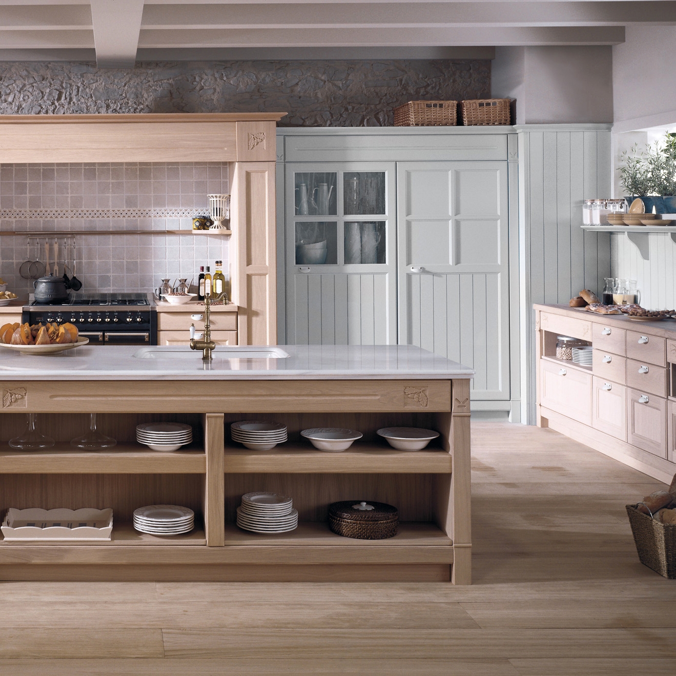 Produkt Gregal Pearl Gray rustic fitted kitchen in oak des Herstellers DOCA anzeigen