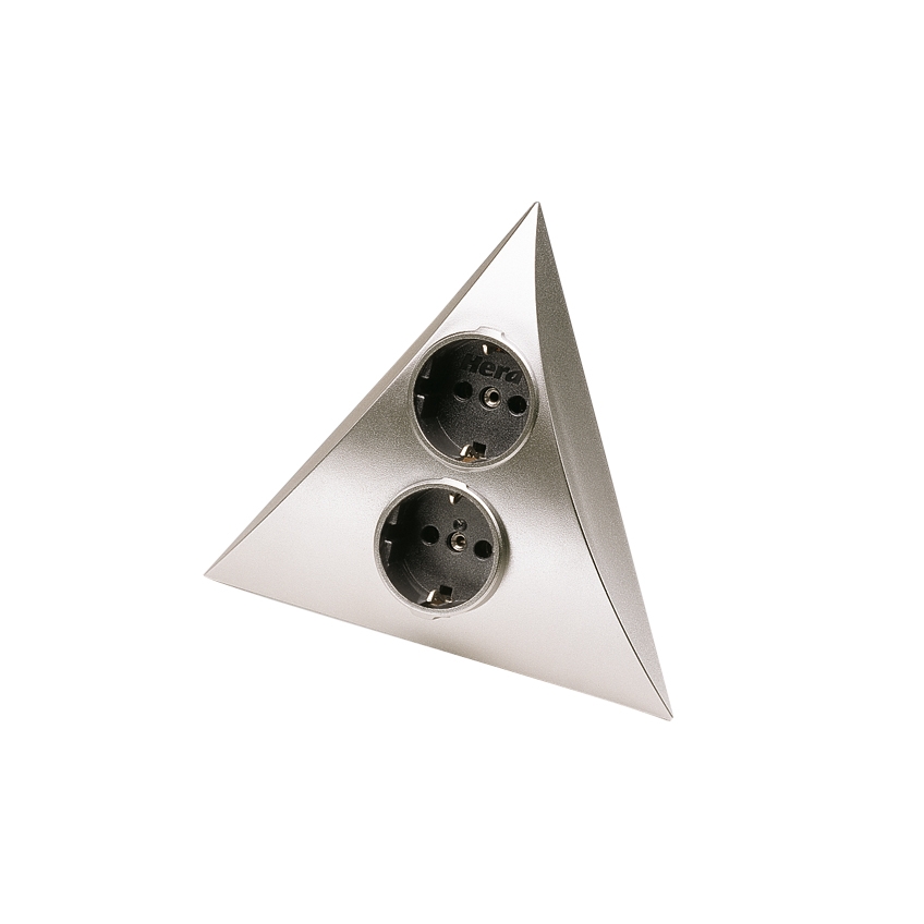 Display product Luxor socket and switch in chrome, two-way from manufacturer Hera