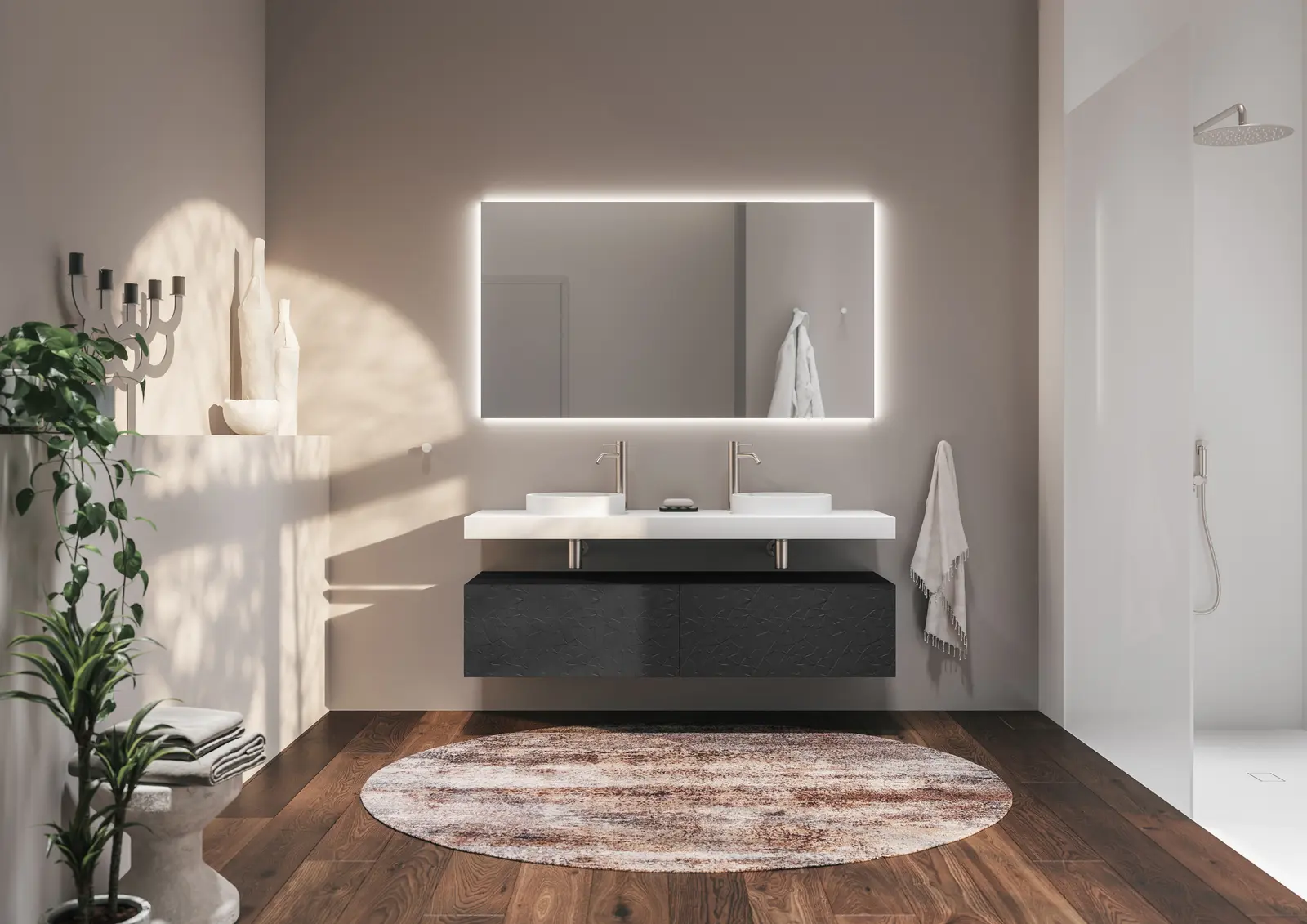 SPIRIT INSPIRATION 11 | SITZBANK MIT KÖRPERSPIEGEL - Bath stools / benches from talsee
