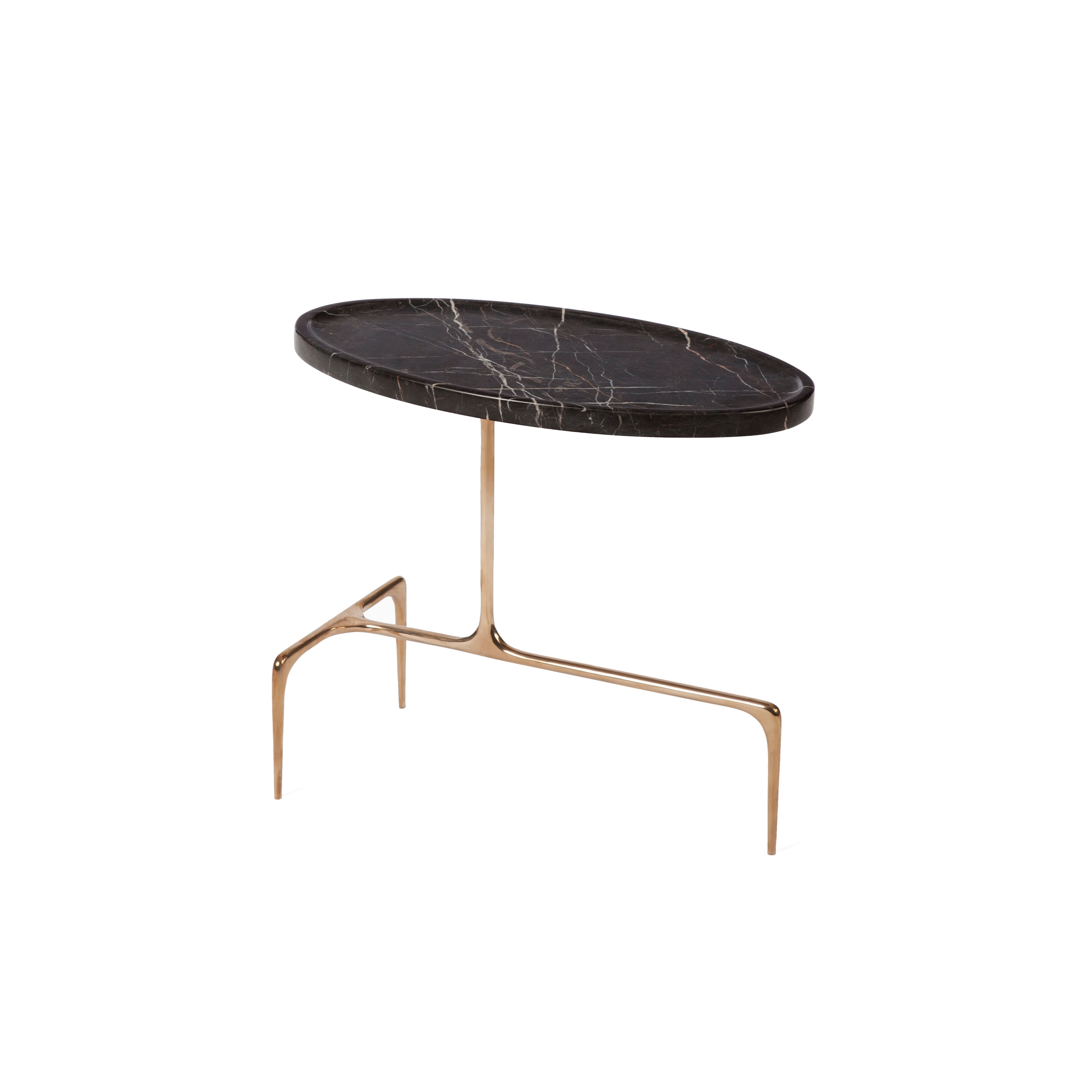 Bridger Oval Side Table - Marble
