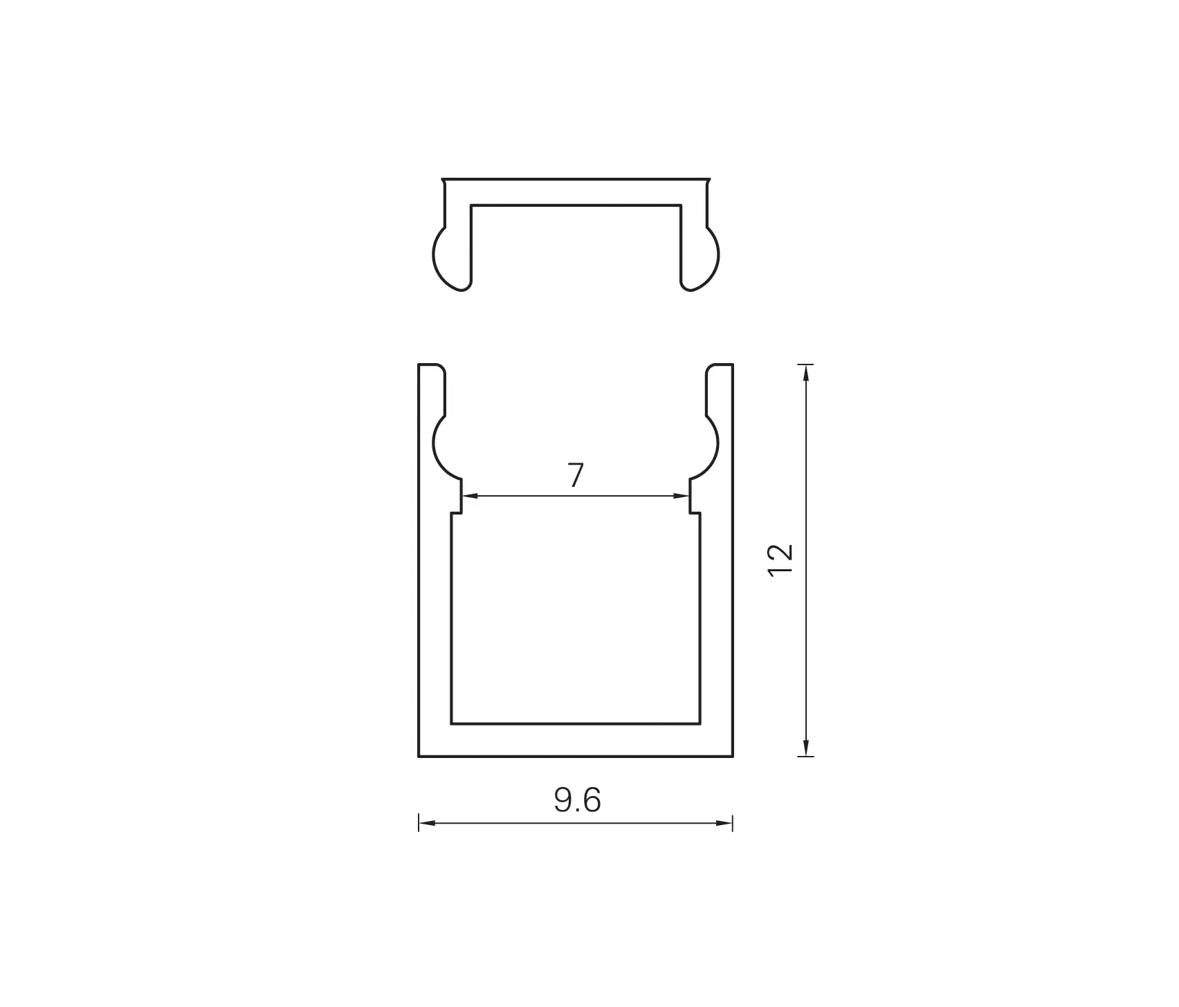 UNEX - Aluminium Profiles 9.6 x 12.0 mm