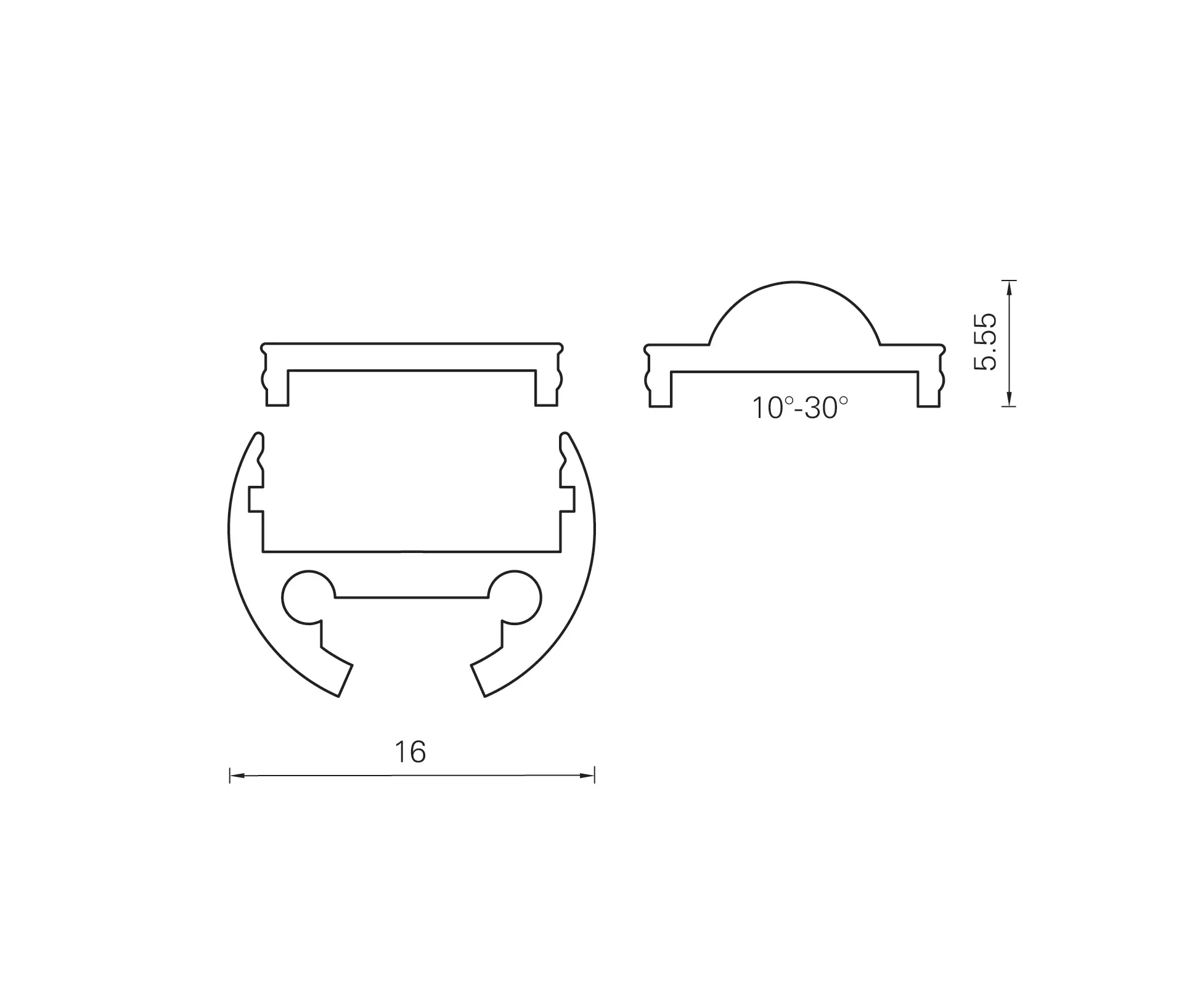 UNEX - Aluminium Profiles 16.0 mm round