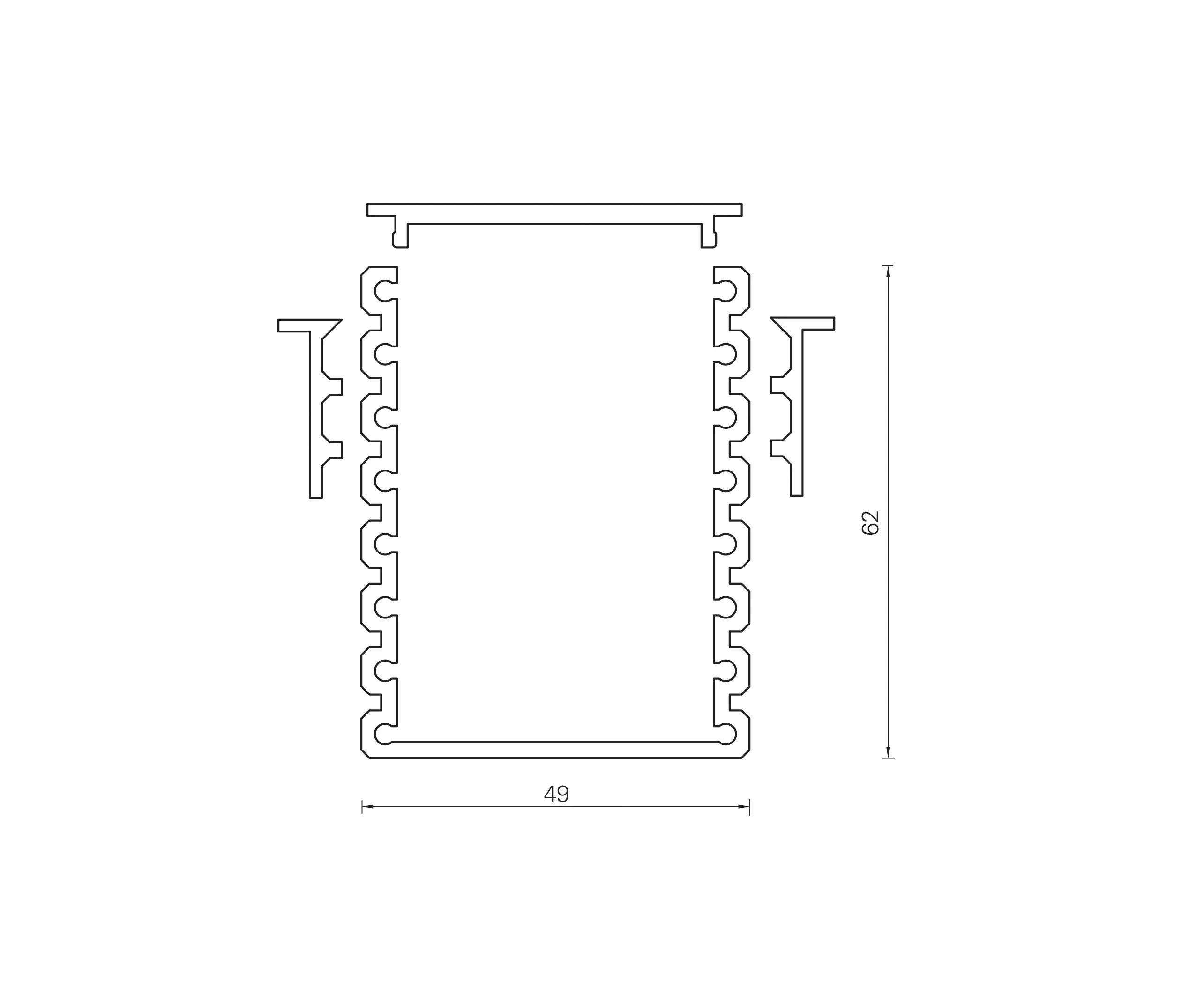 UNEX - Aluminium Profiles 49.0 x 62.0 mm