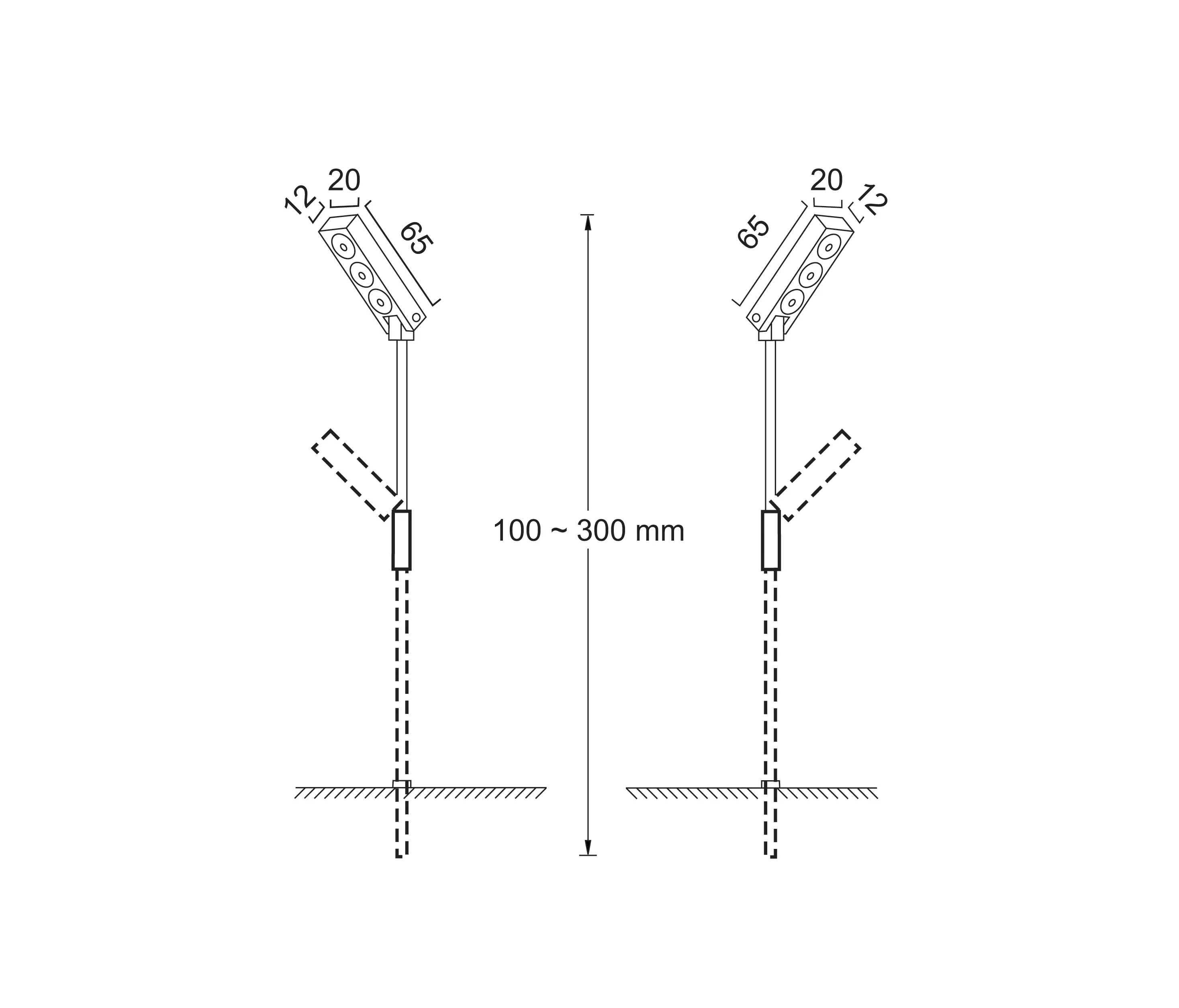 UNEX - Stadium lamps for glass cabinets