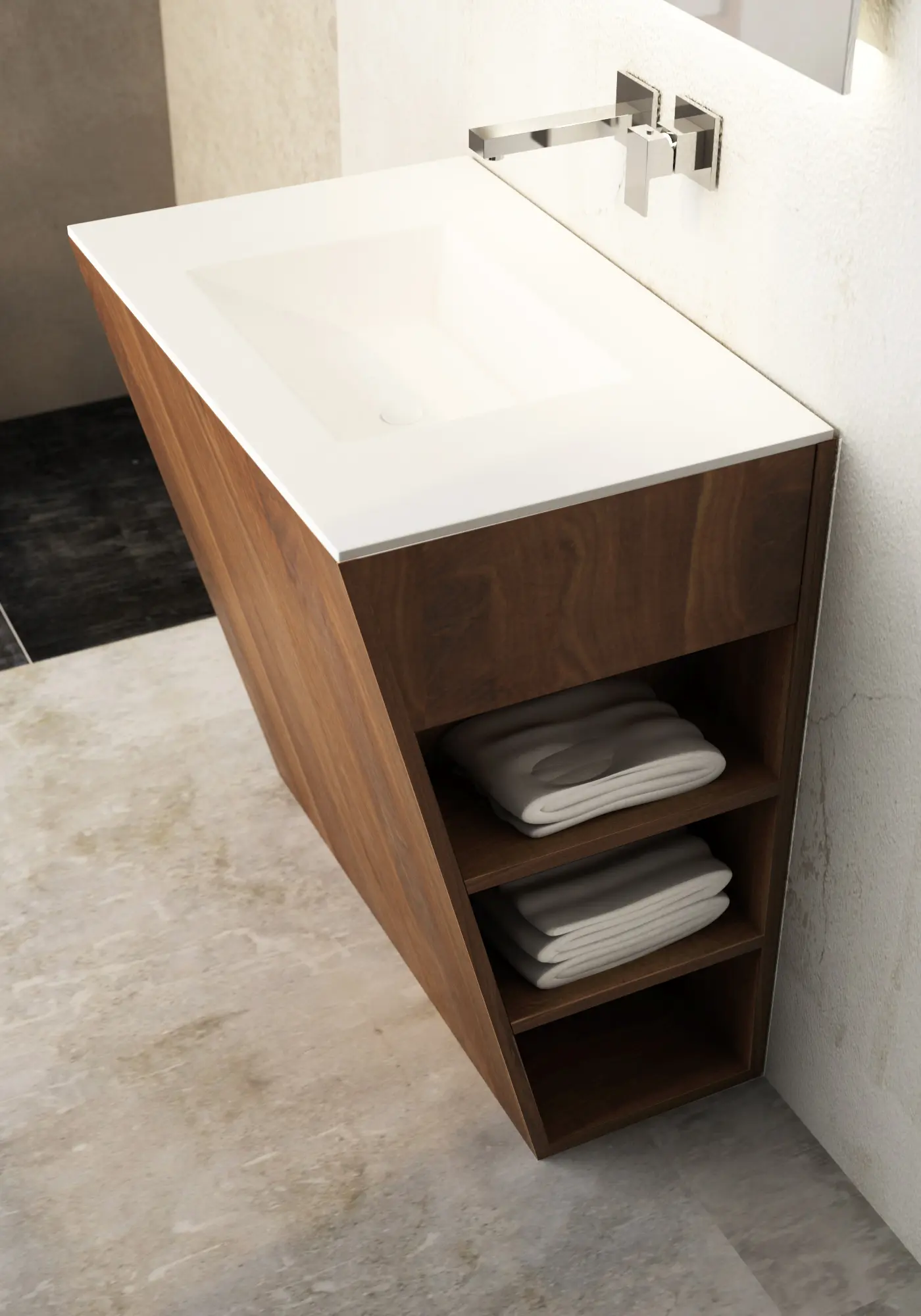 Idi Studio - Root standing cabinet 6 racks integrated washbasin