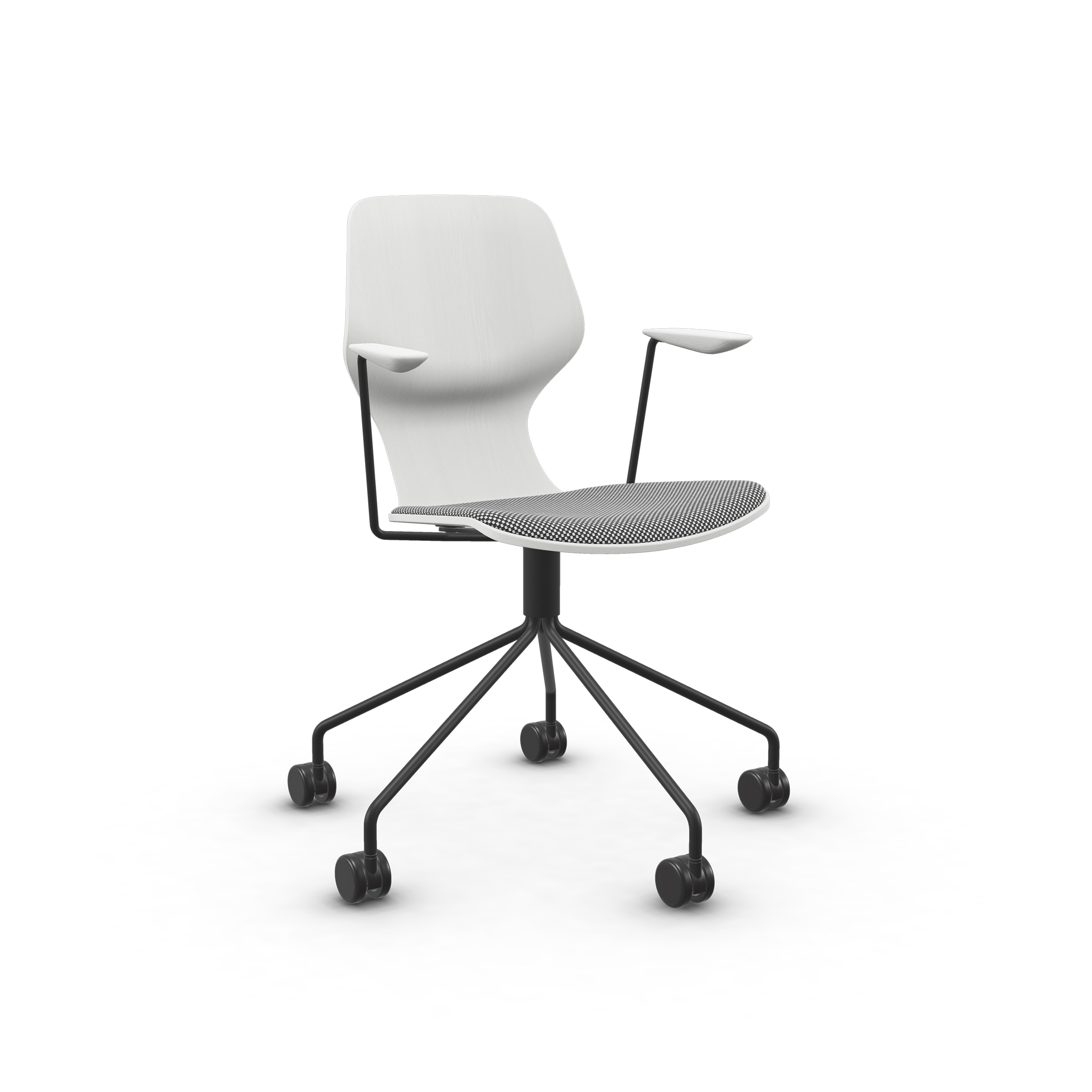 Afficher le produit Oblikant Chair With Swivel Base And Armrest, 5 Castors With Cushion du fabricant Prostoria