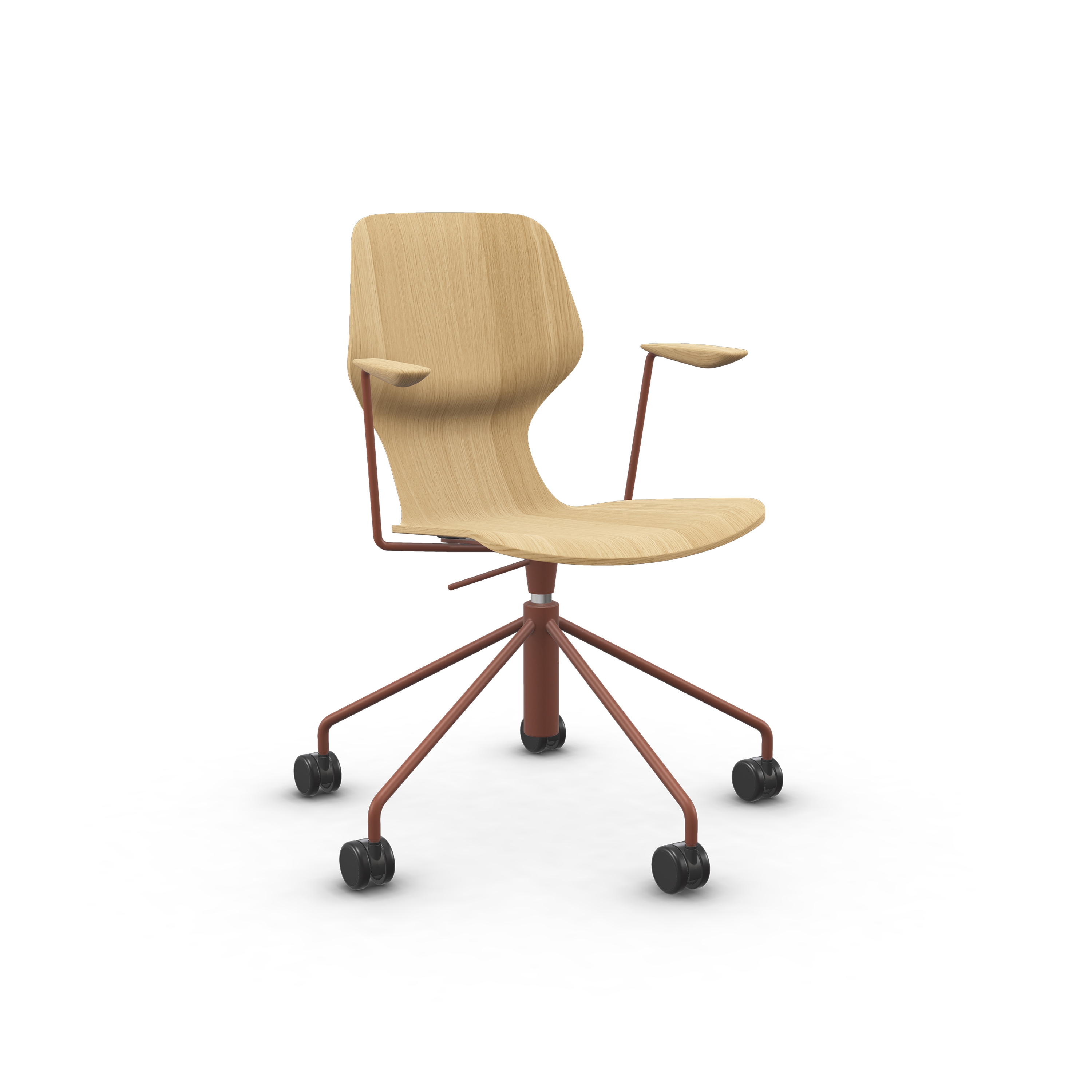 Display product Oblikant Low Adjustable Height Chair With Swivel Base And Armrest, 5 Castors from manufacturer Prostoria