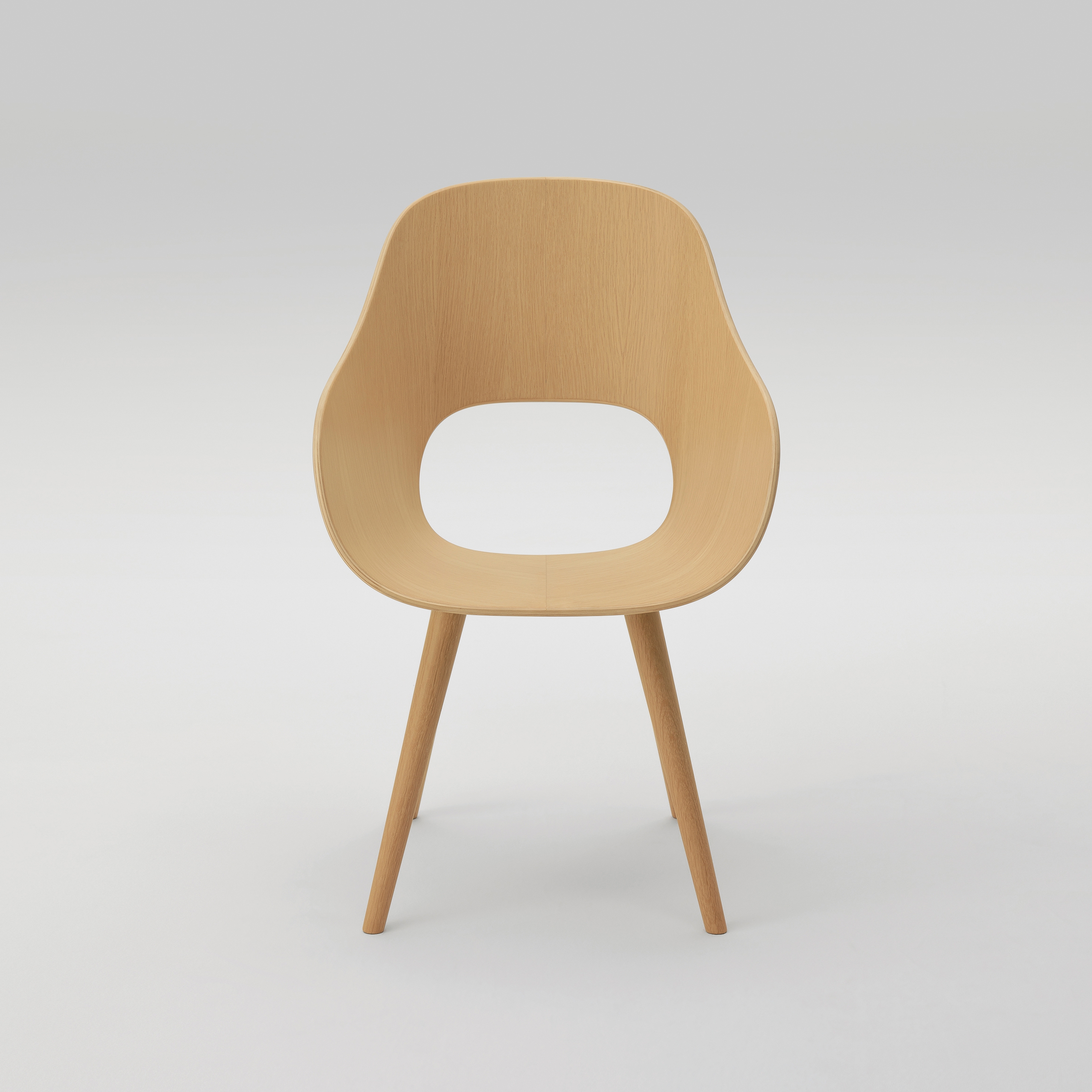 Roundish Armchair (wooden seat)