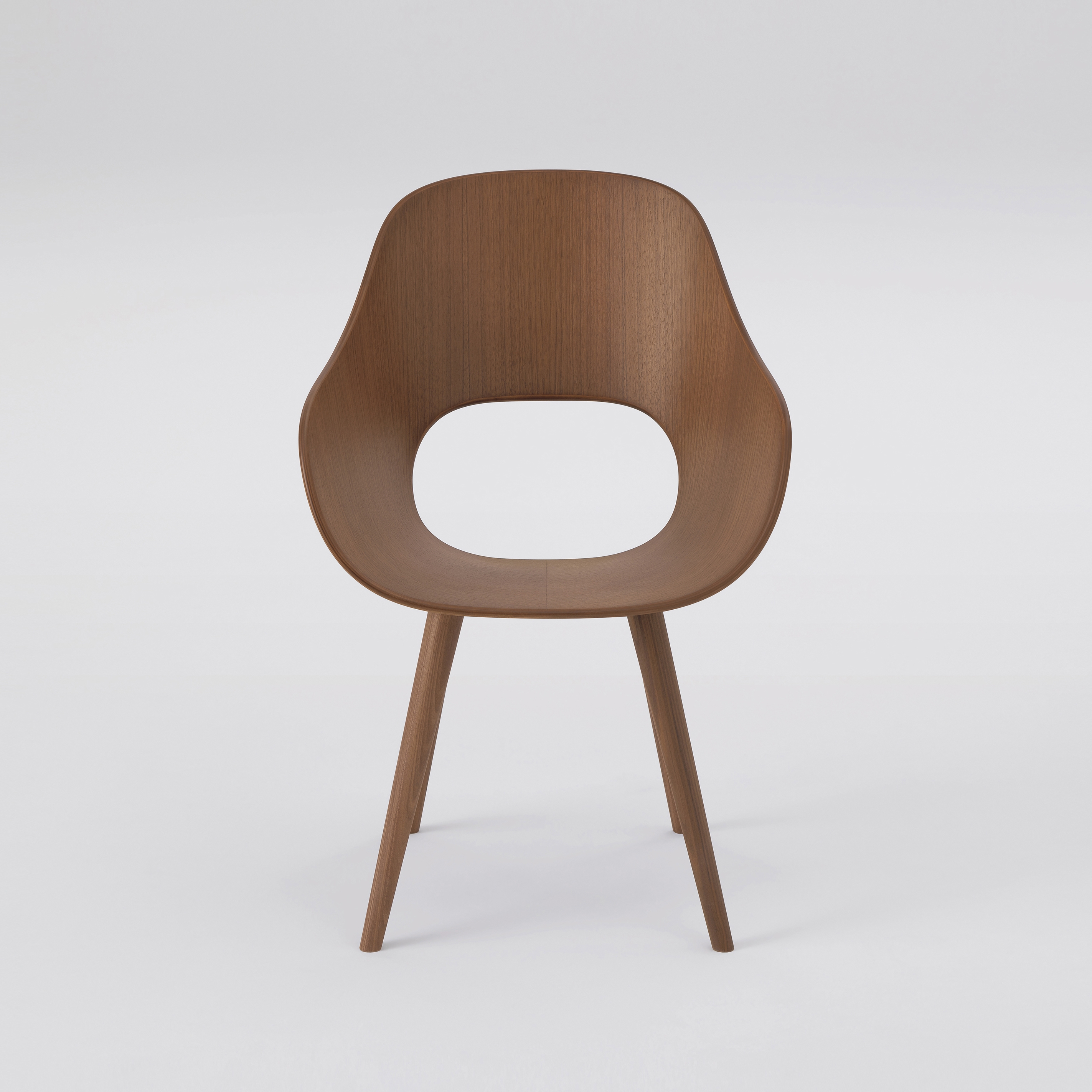 Roundish Armchair (wooden seat)