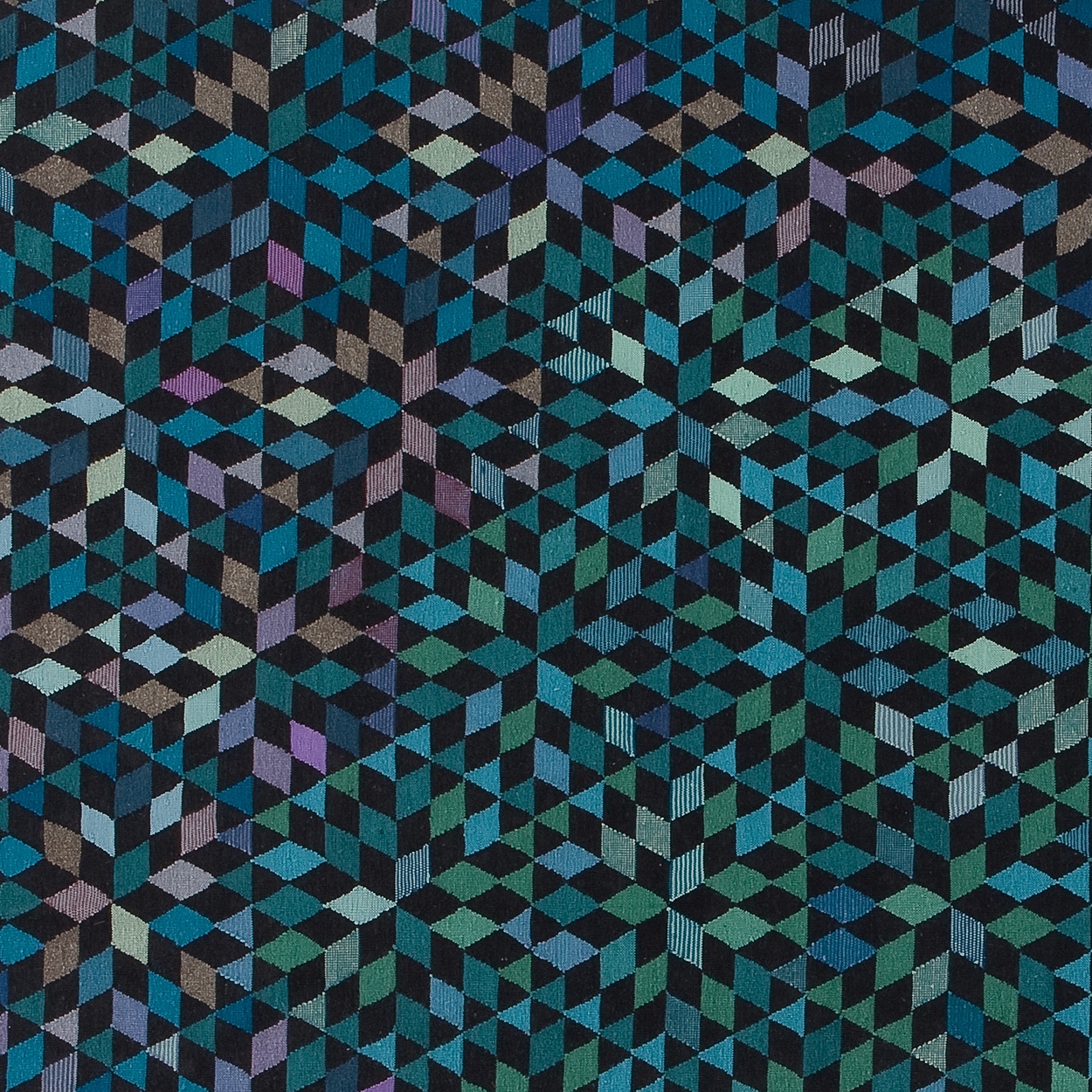 Triangles Diamond medallion blue-green