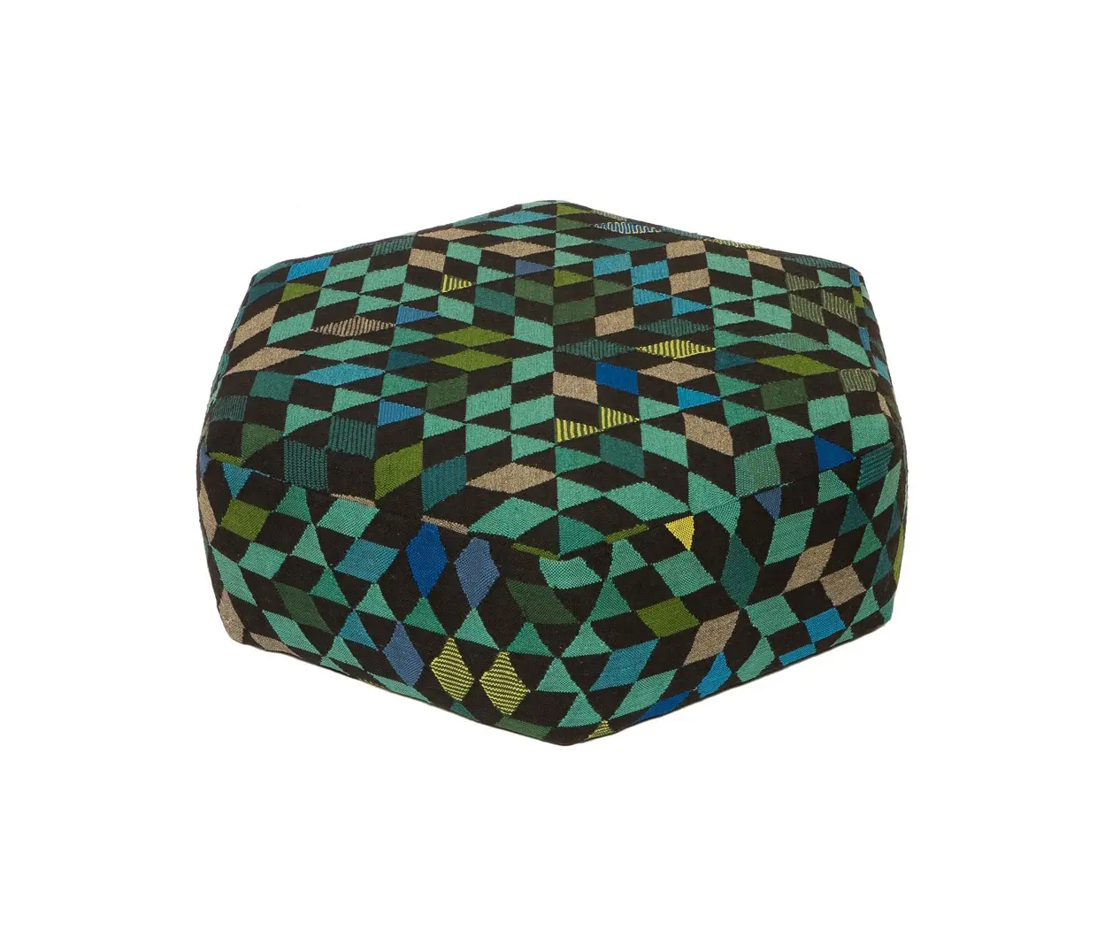 GOLRAN 1898 - Triangles Pouf Diamond apple green low
