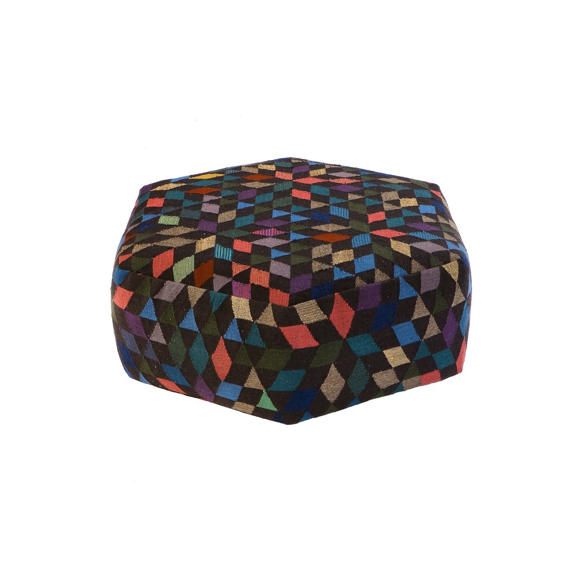 Triangles Pouf Diamond black low