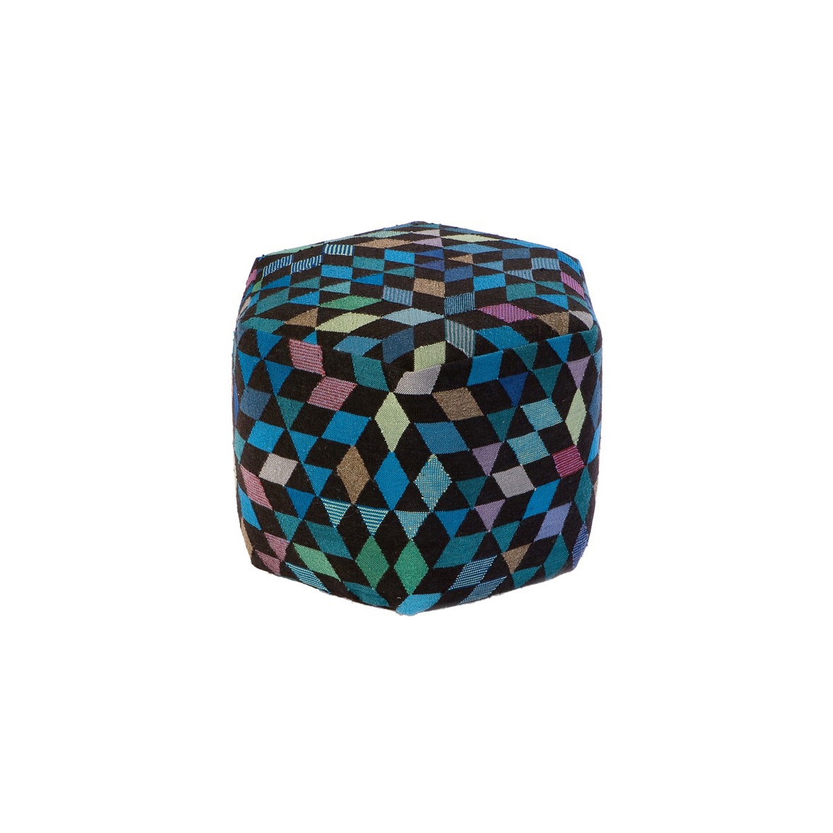 Triangles Pouf Diamond medallion blue-green high