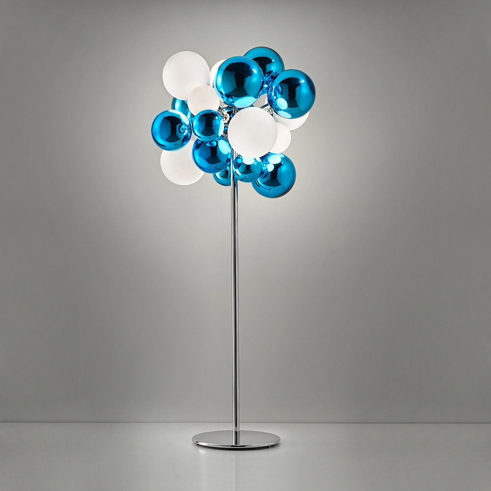 Digit Chandelier | Standing | mirrored aquamarine