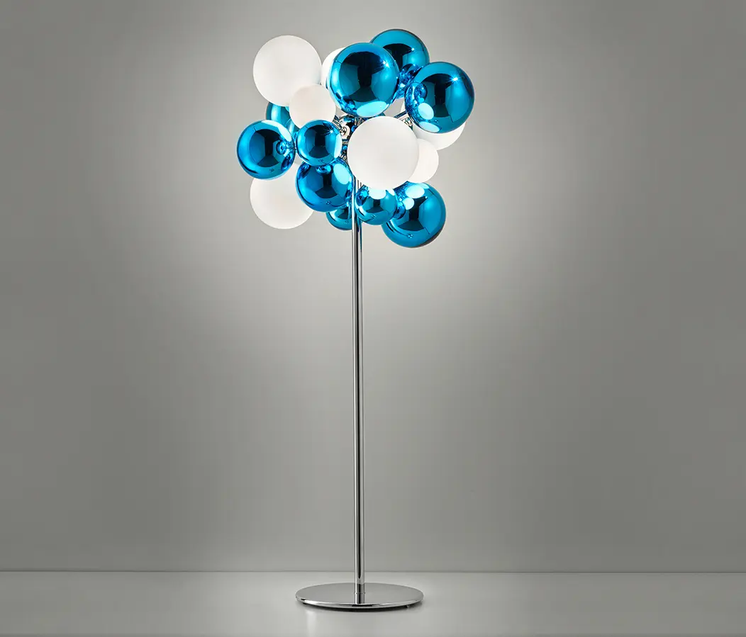Babled - Digit Chandelier | Standing | mirrored aquamarine