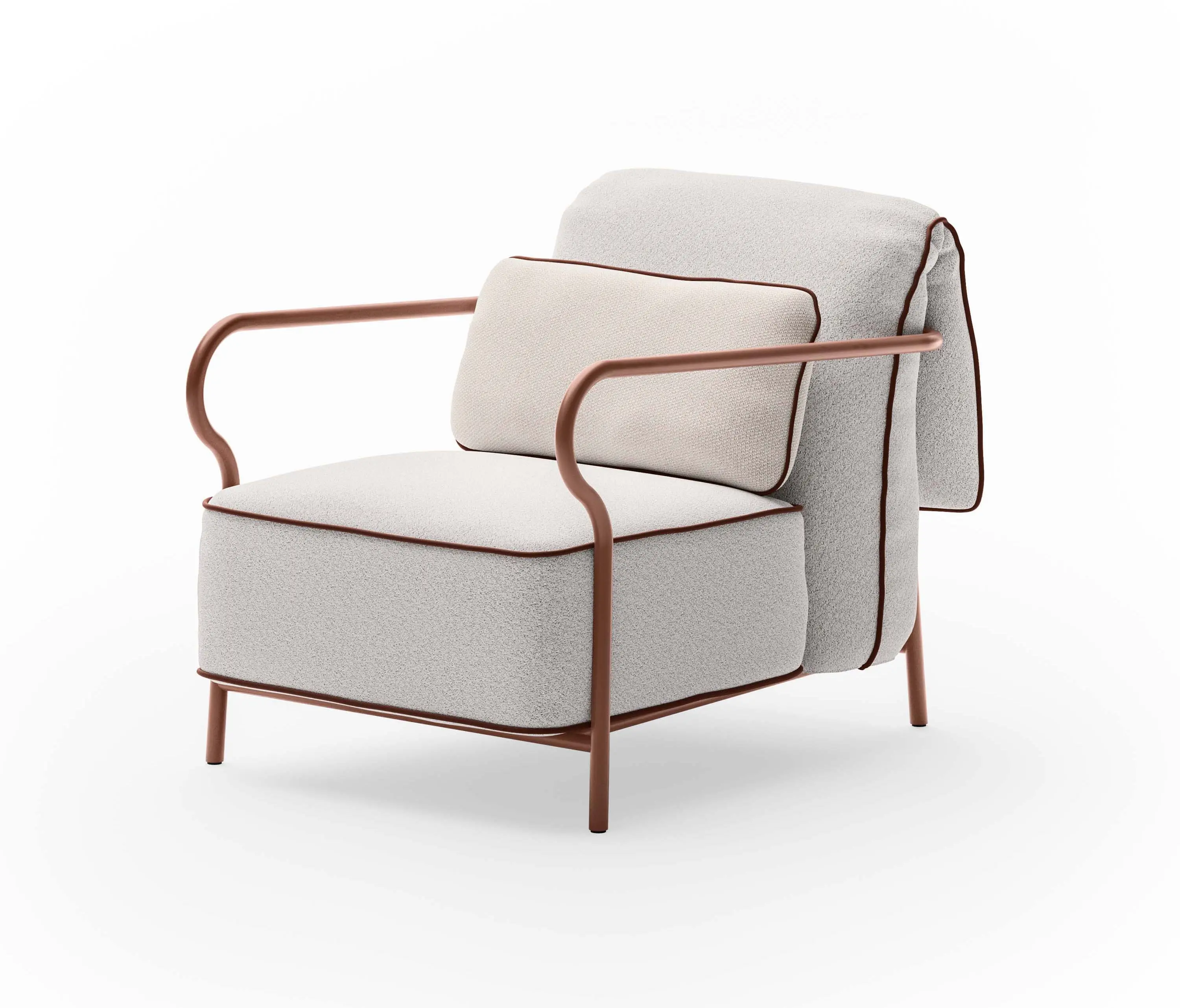 Unopiù - Armchair with seat and backrest cushion