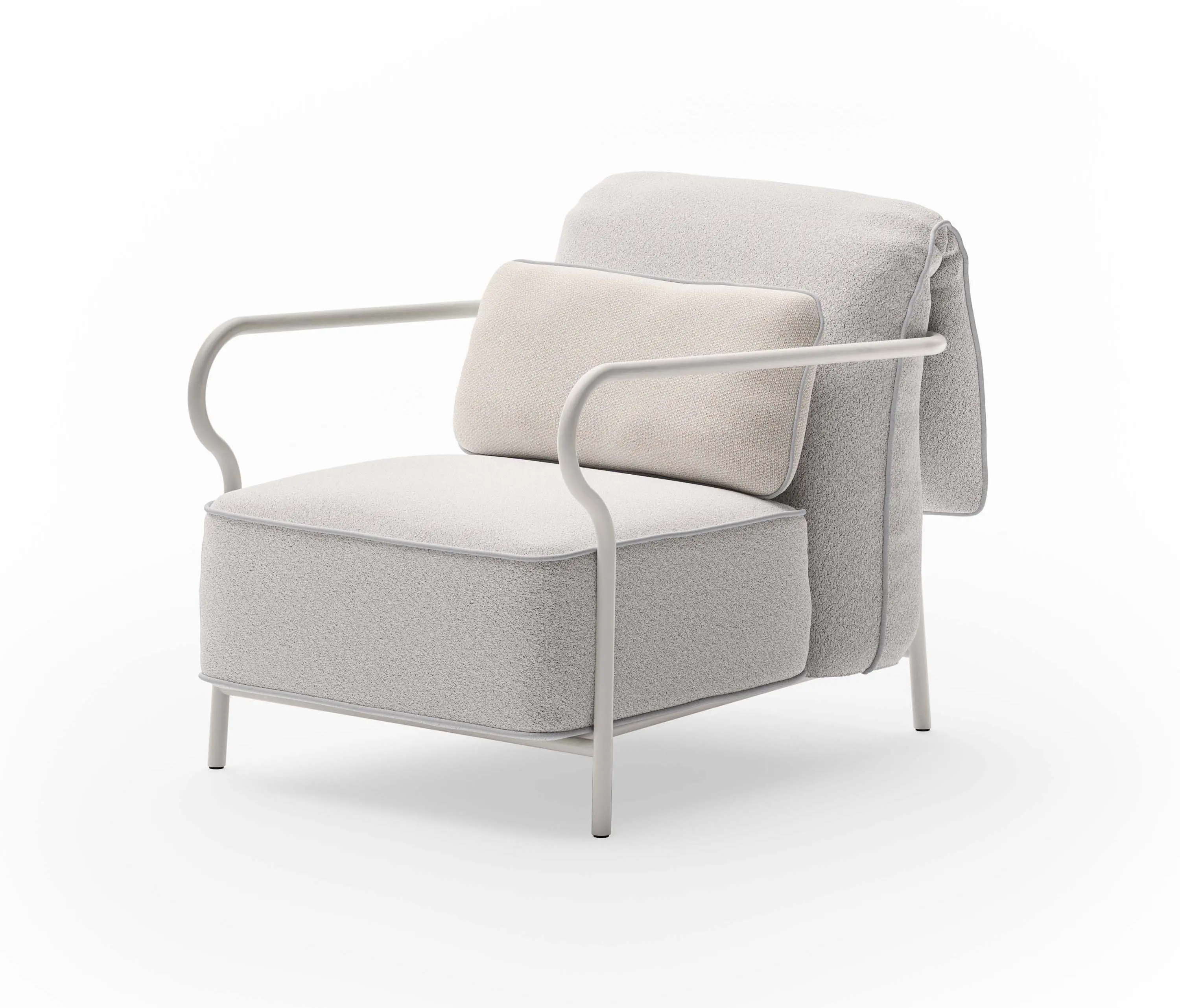 Unopiù - Armchair with seat and backrest cushion