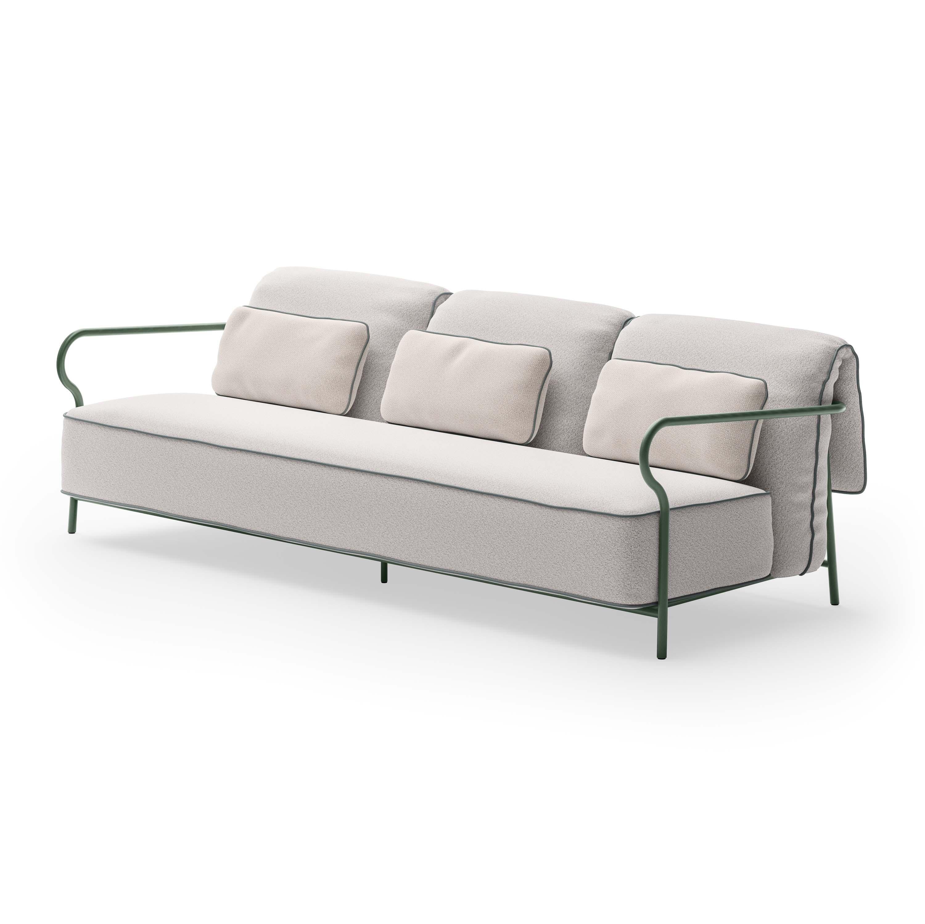 Sofa with seat and backrest cushion 2-seater (or 3-seater)