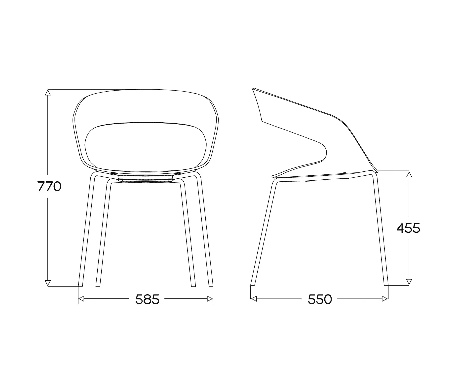 Plycollection - Chat 4-leg chair
