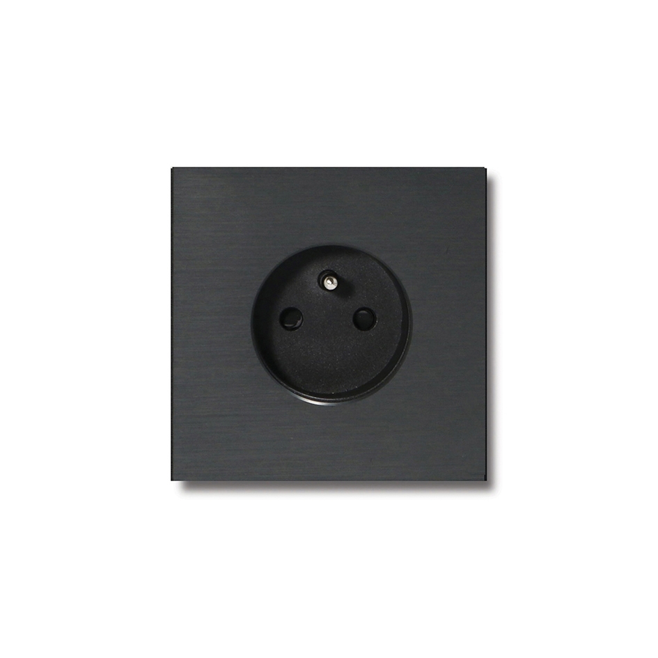 Power outlet - brushed volcanic grey - 1-gang