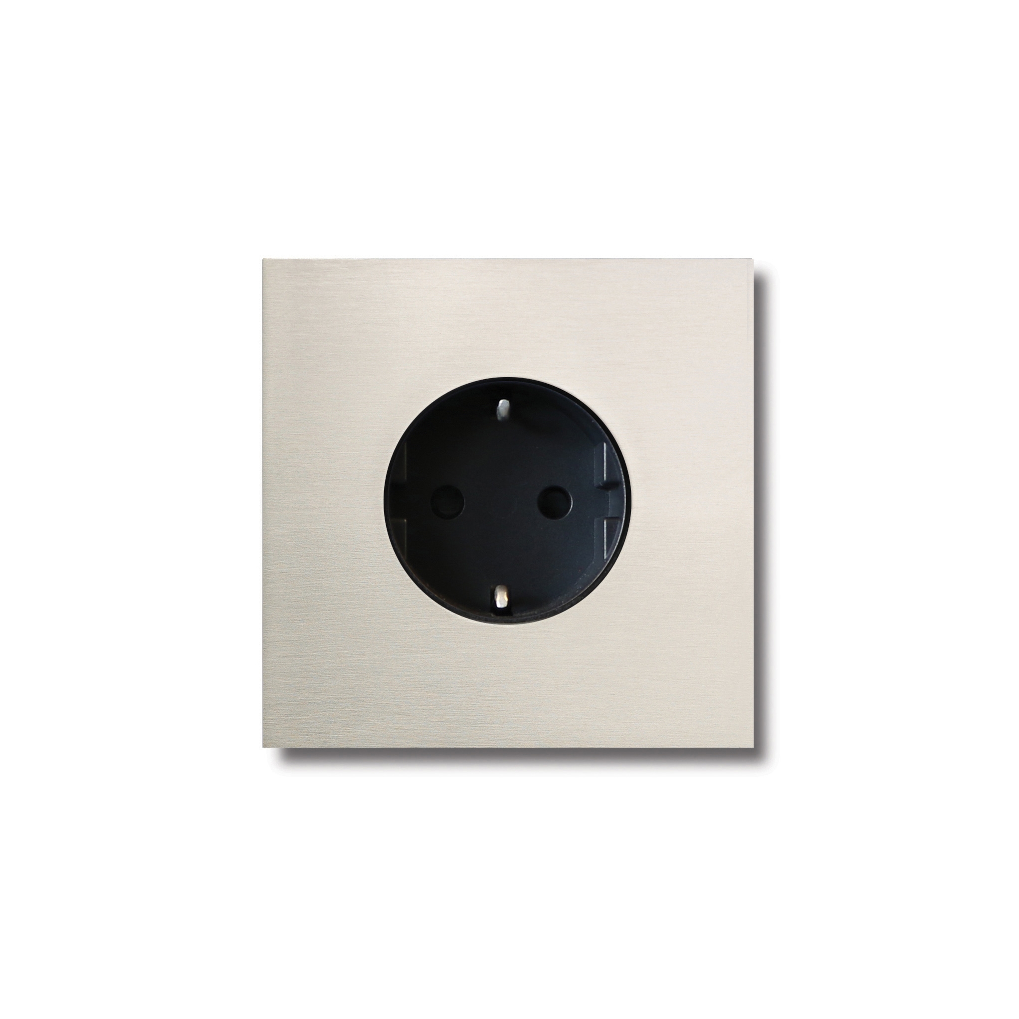Display product Power outlet - brushed nickel - 1-gang from manufacturer Basalte