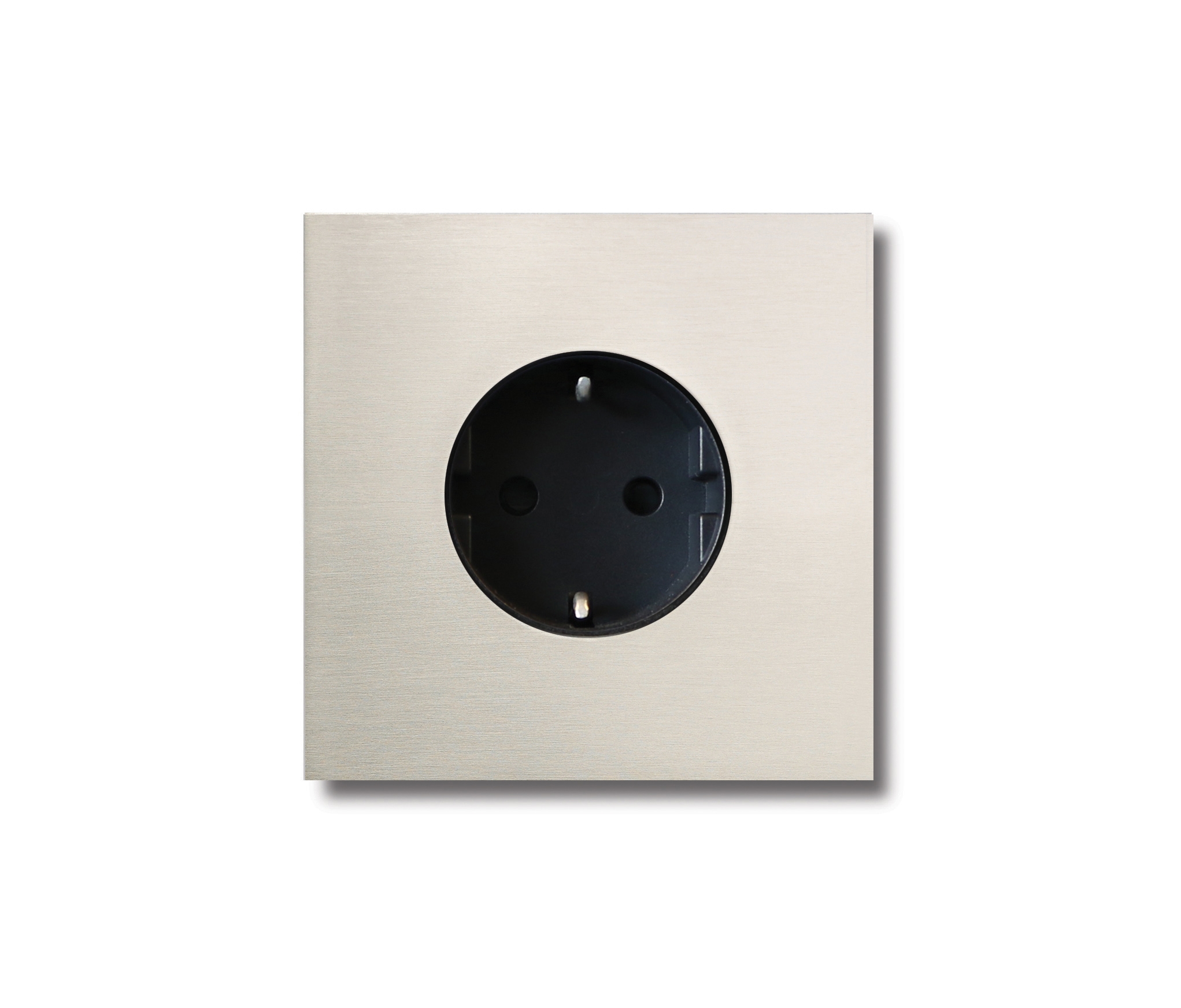 Mostra il prodotto Power outlet - brushed nickel - 1-gang del produttore Basalte