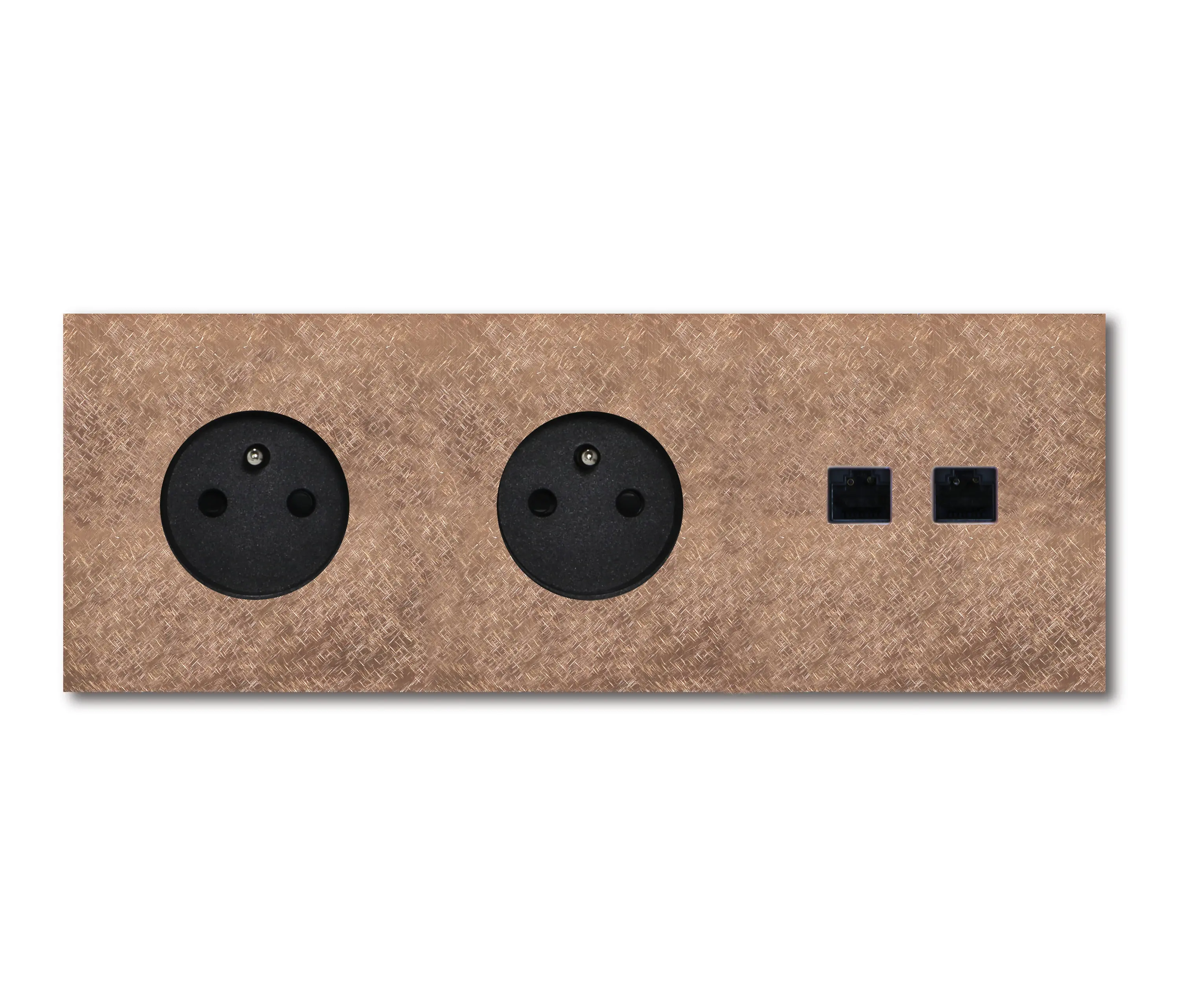 Basalte - Power RJ45 UTP-Anschluss - fer forgé rosé 3 fach