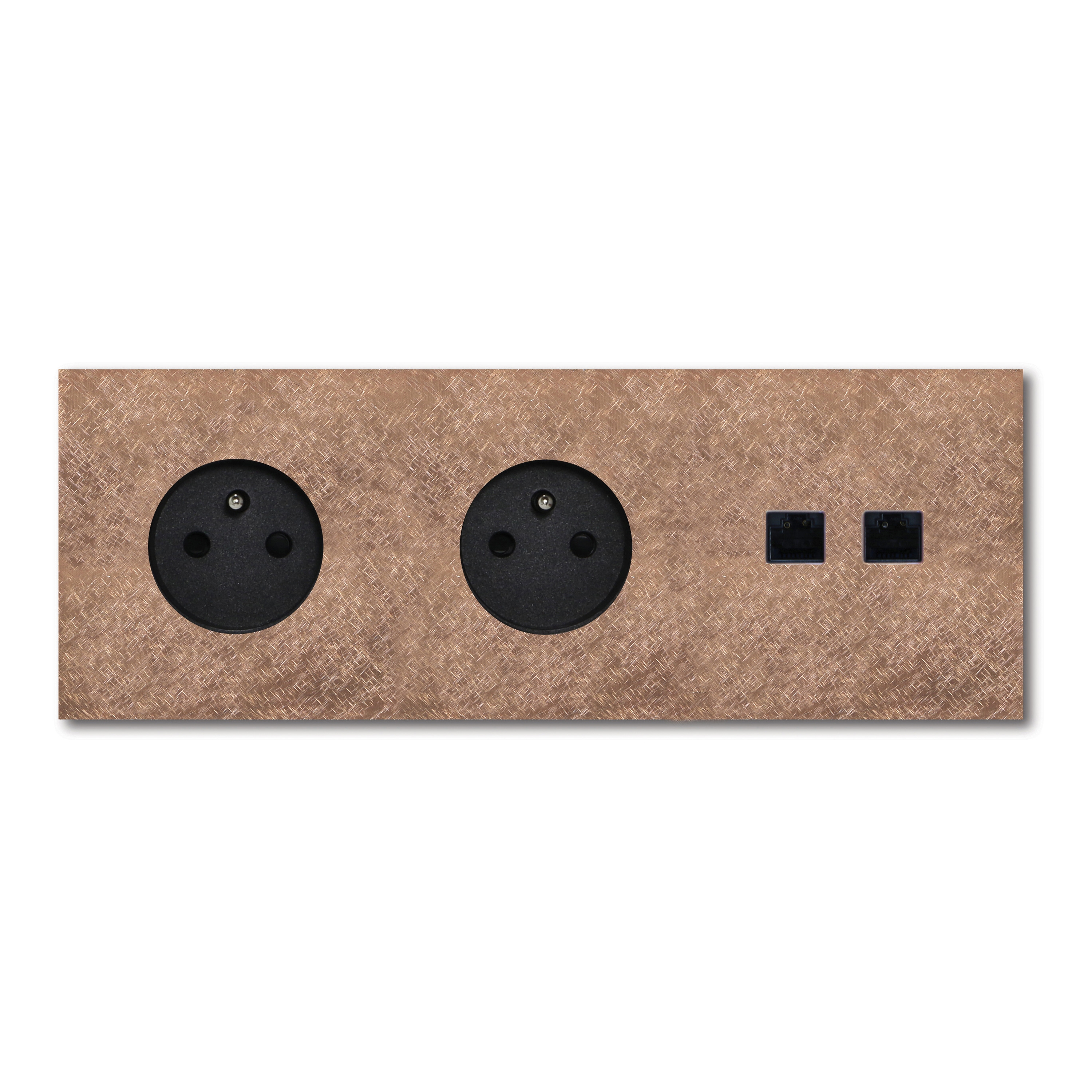 Mostrar el producto Power RJ45 outlet - fer forgé rosé - 3-gang del fabricante Basalte