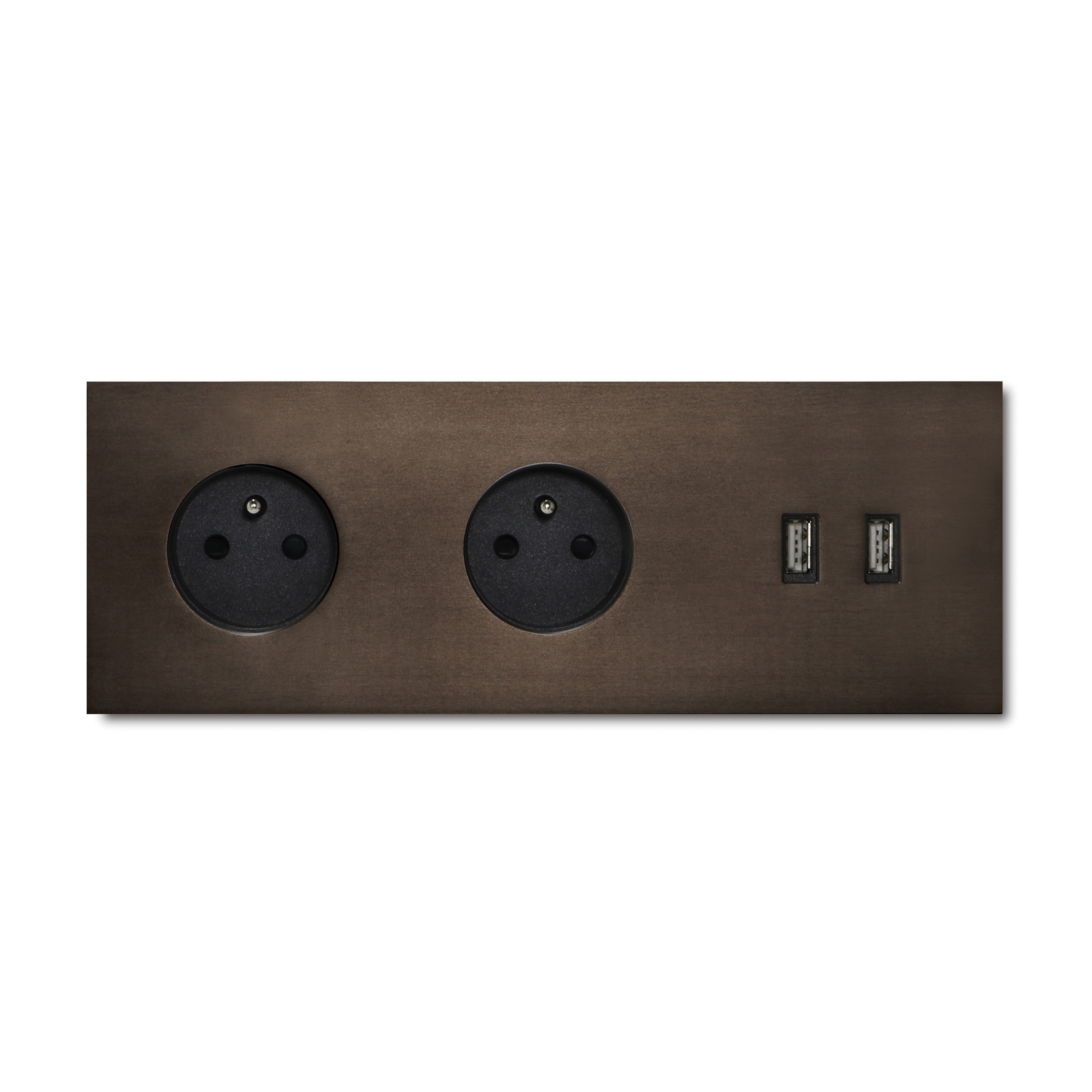 Display product Power USB outlet - bronze - 3-gang from manufacturer Basalte