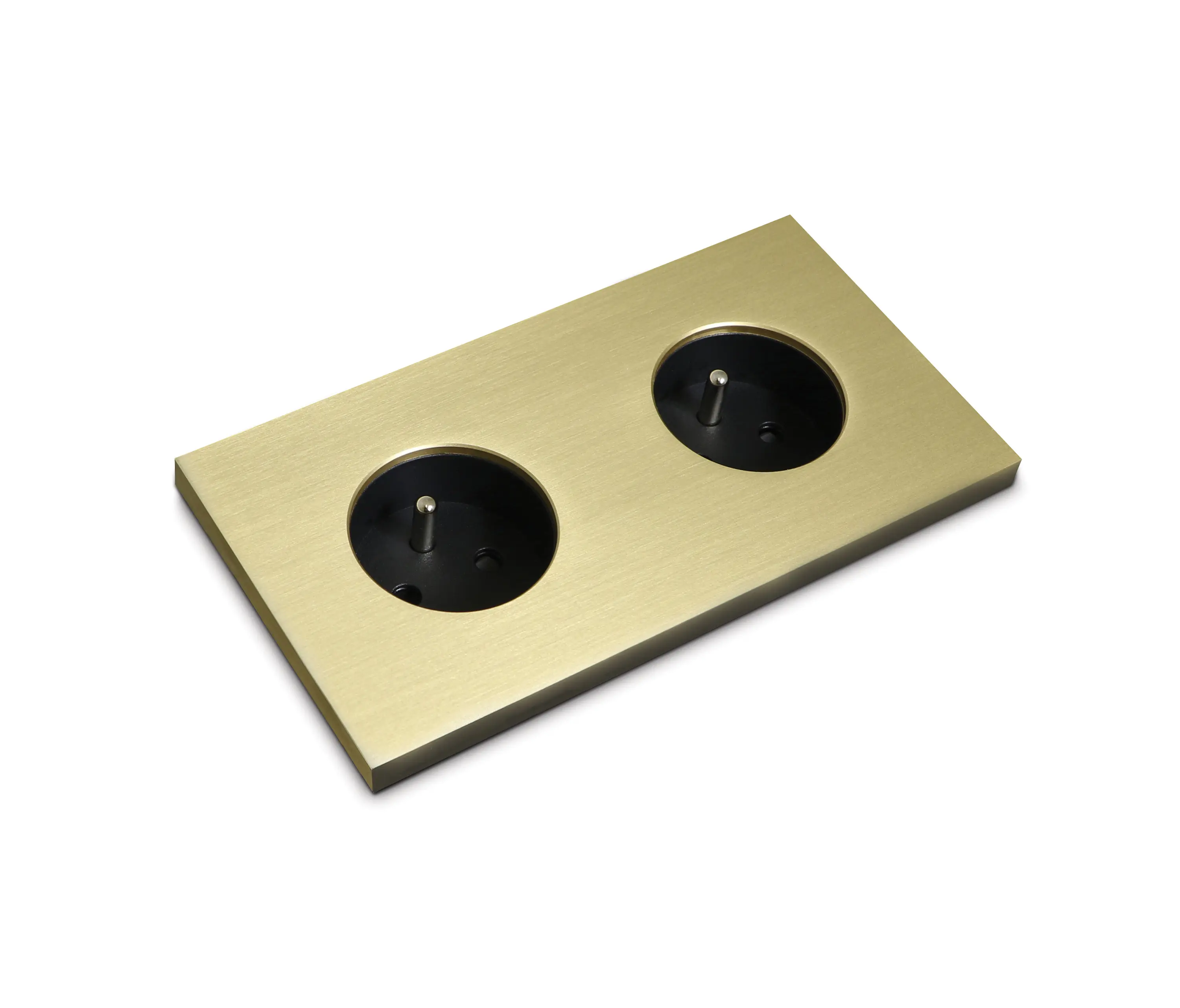 Basalte - Power-Anschluss - brushed brass - 2-fach
