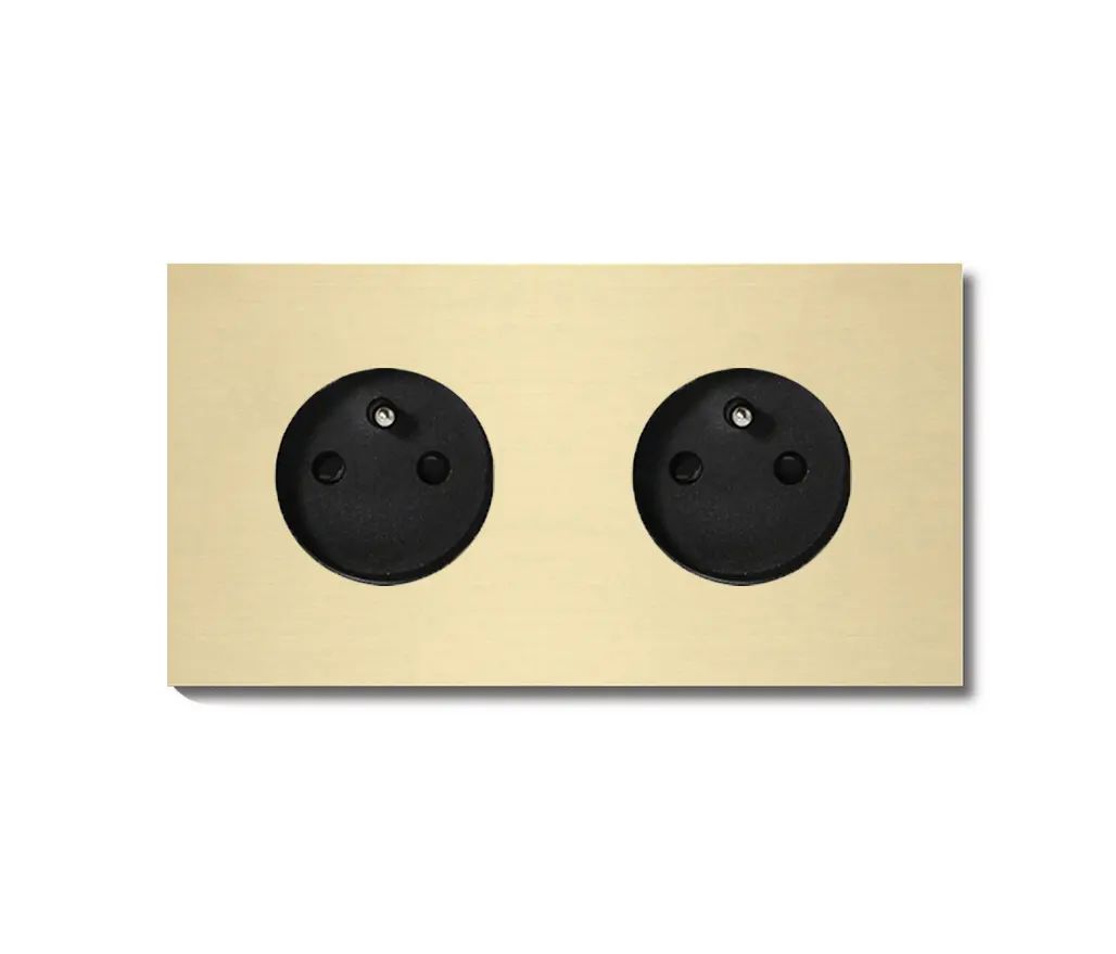 Basalte - Power-Anschluss - brushed brass - 2-fach