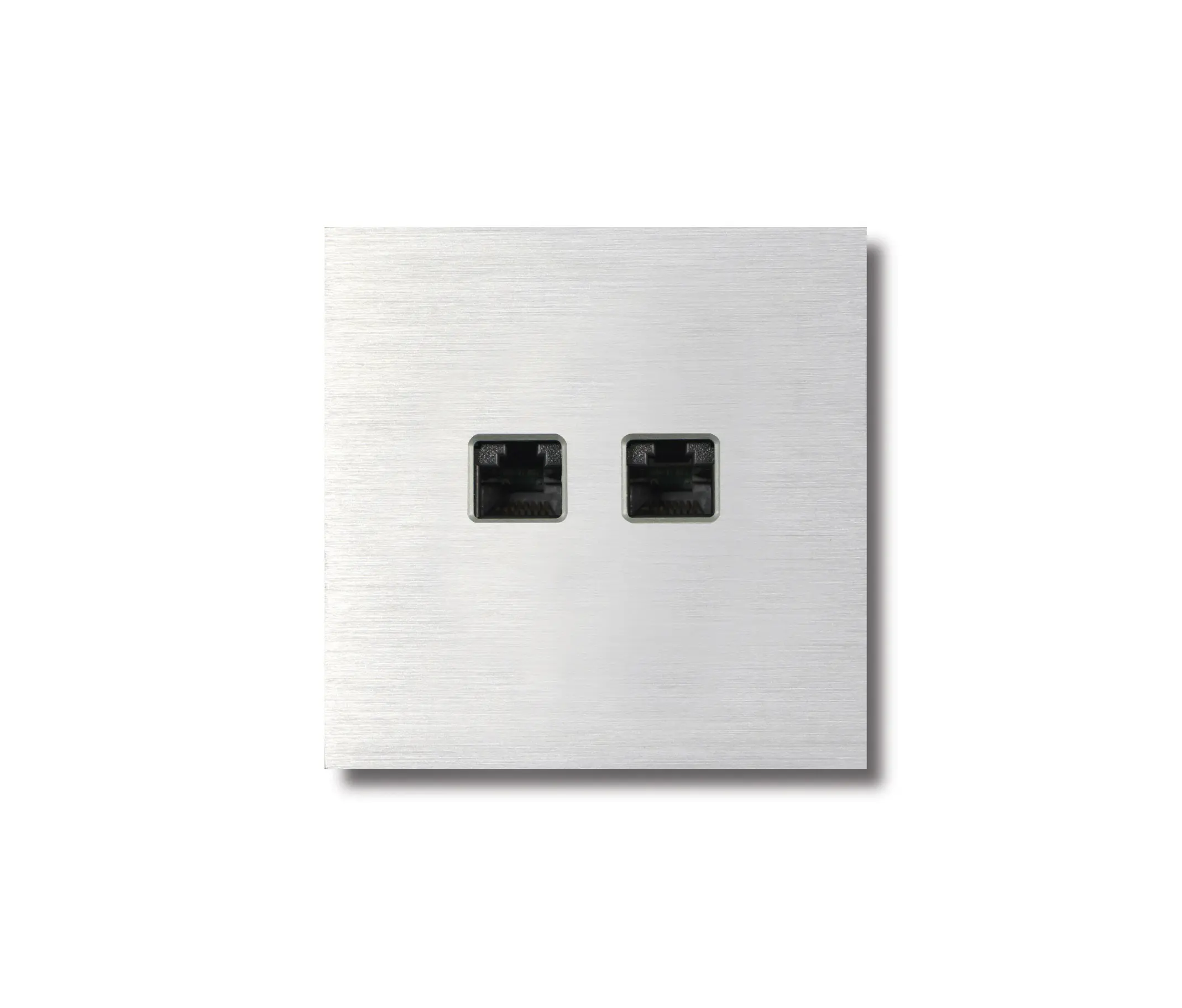 Basalte - RJ45 outlet - brusched alluminium