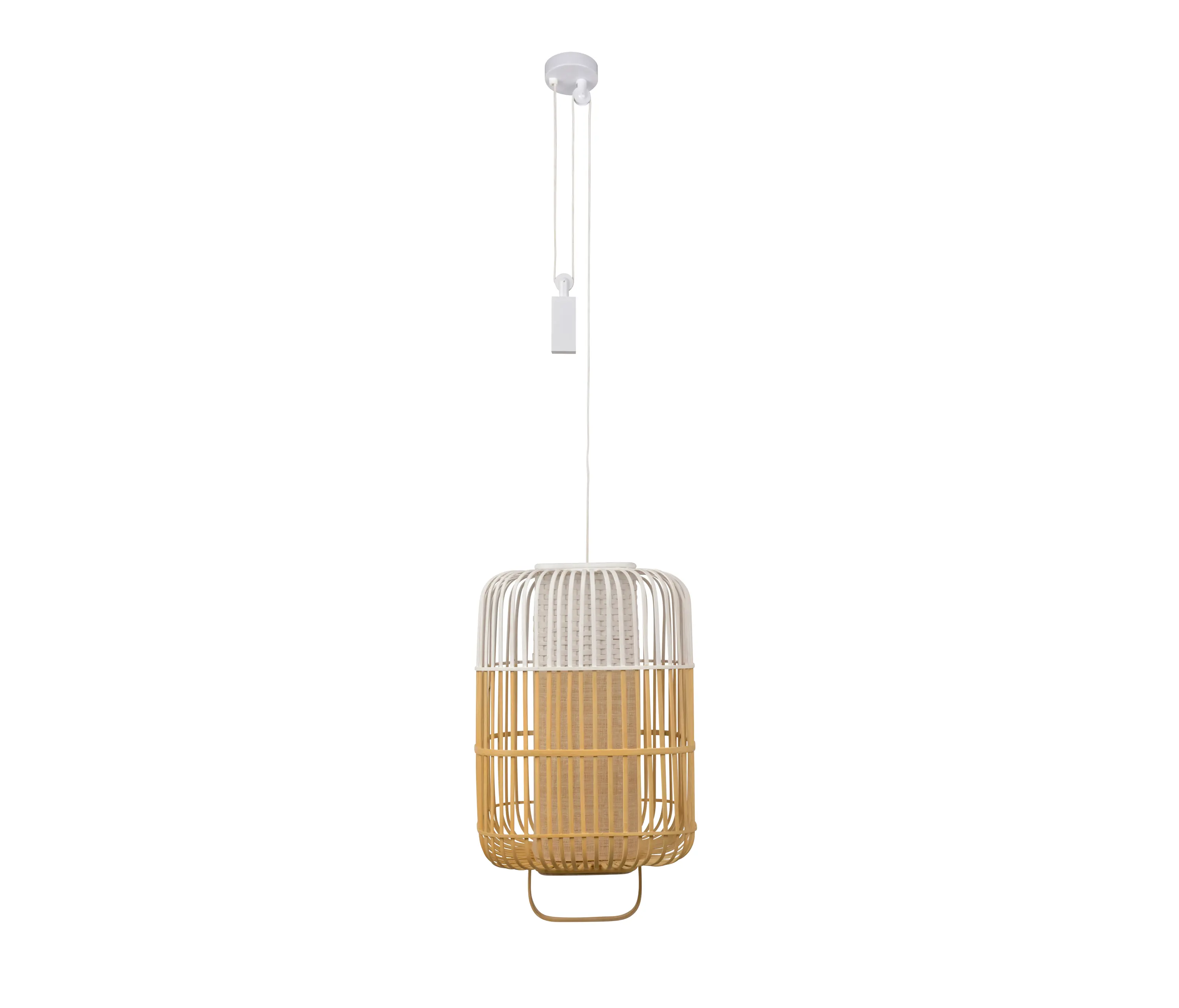 Forestier - Bamboo-Square | Pendant Lamp | Square L White