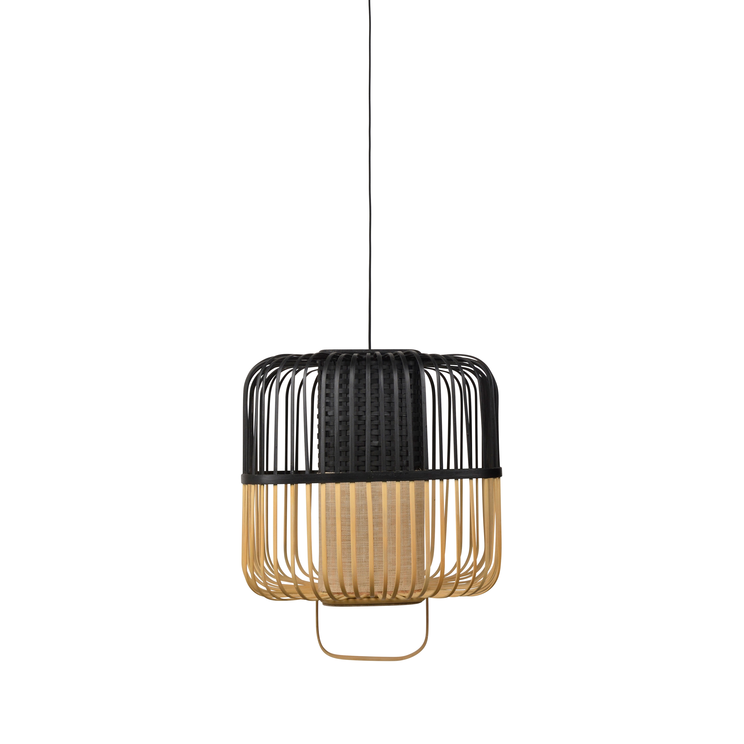 Display product Bamboo-Square | Pendant Lamp | Square M Black from manufacturer Forestier