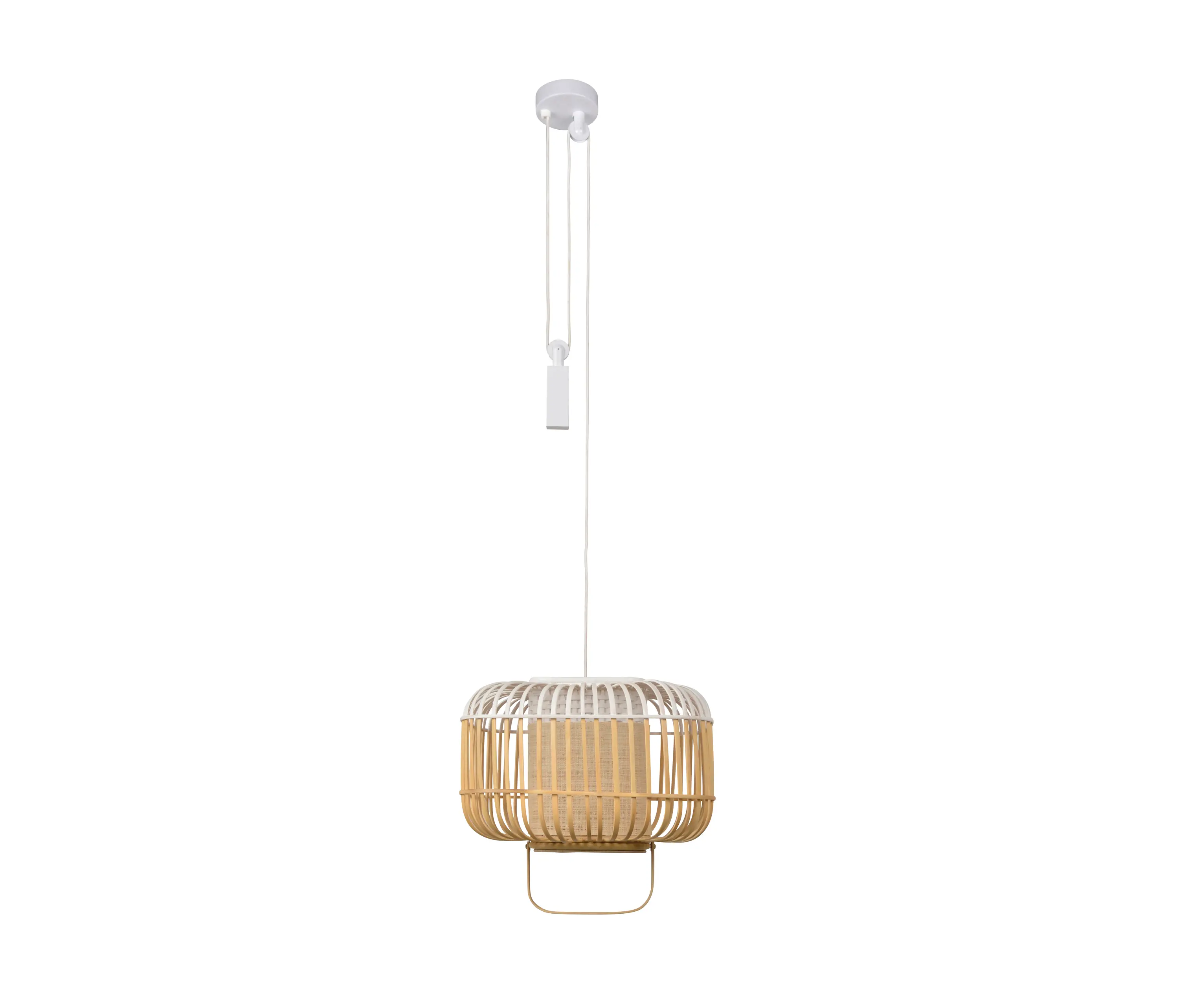 Forestier - Bamboo-Square | Pendant Lamp | Square S White