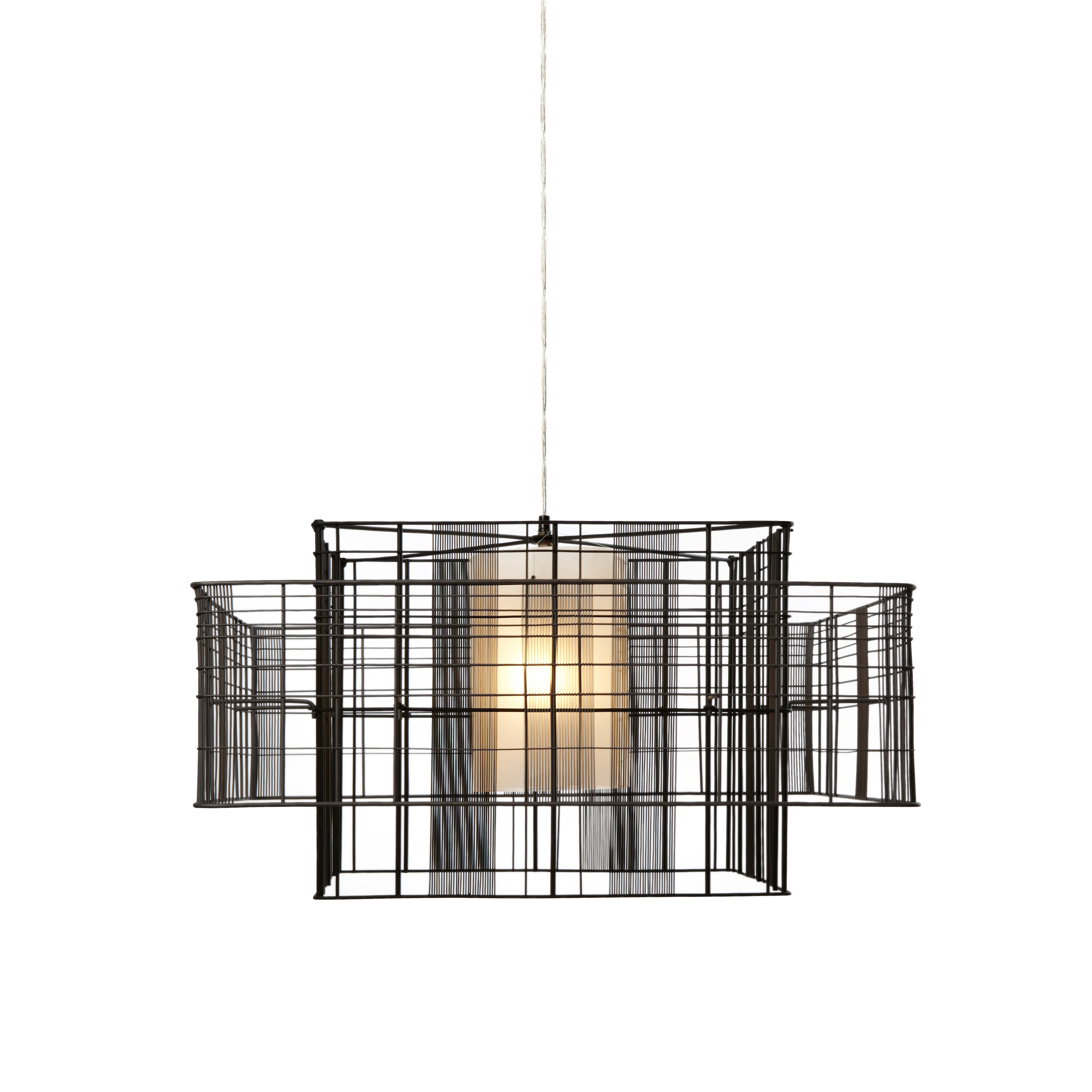 Display product Mesh Cubic | Pendant Lamp | L Black/Grey from manufacturer Forestier