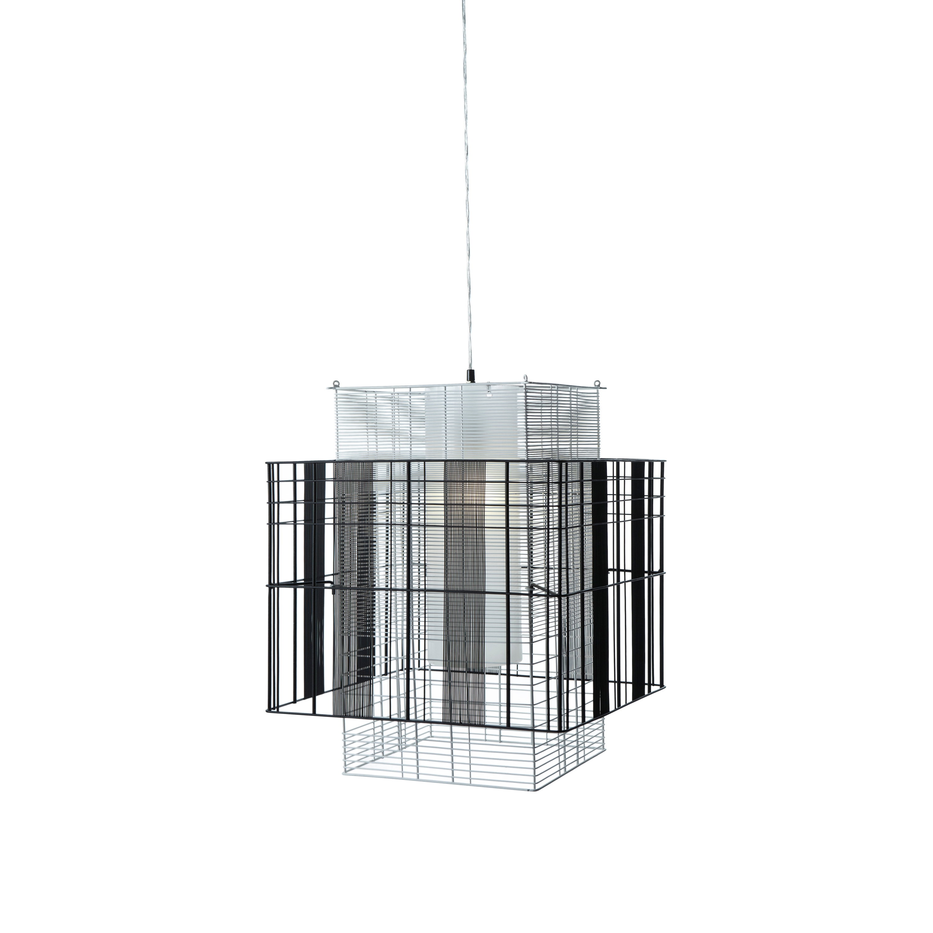 Display product Mesh Cubic | Pendant Lamp | M White/Black from manufacturer Forestier
