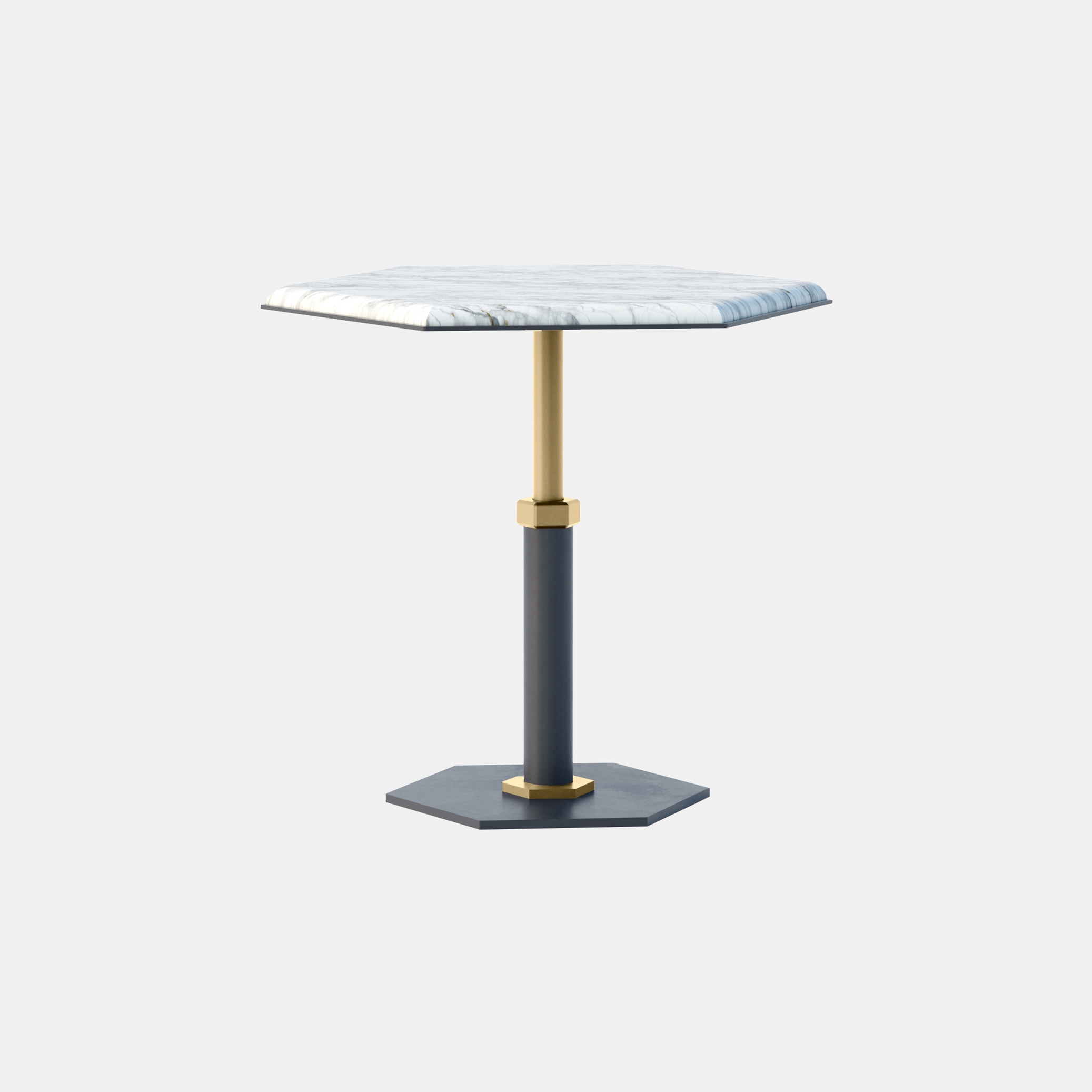 Pedestal Hexagon Side Table