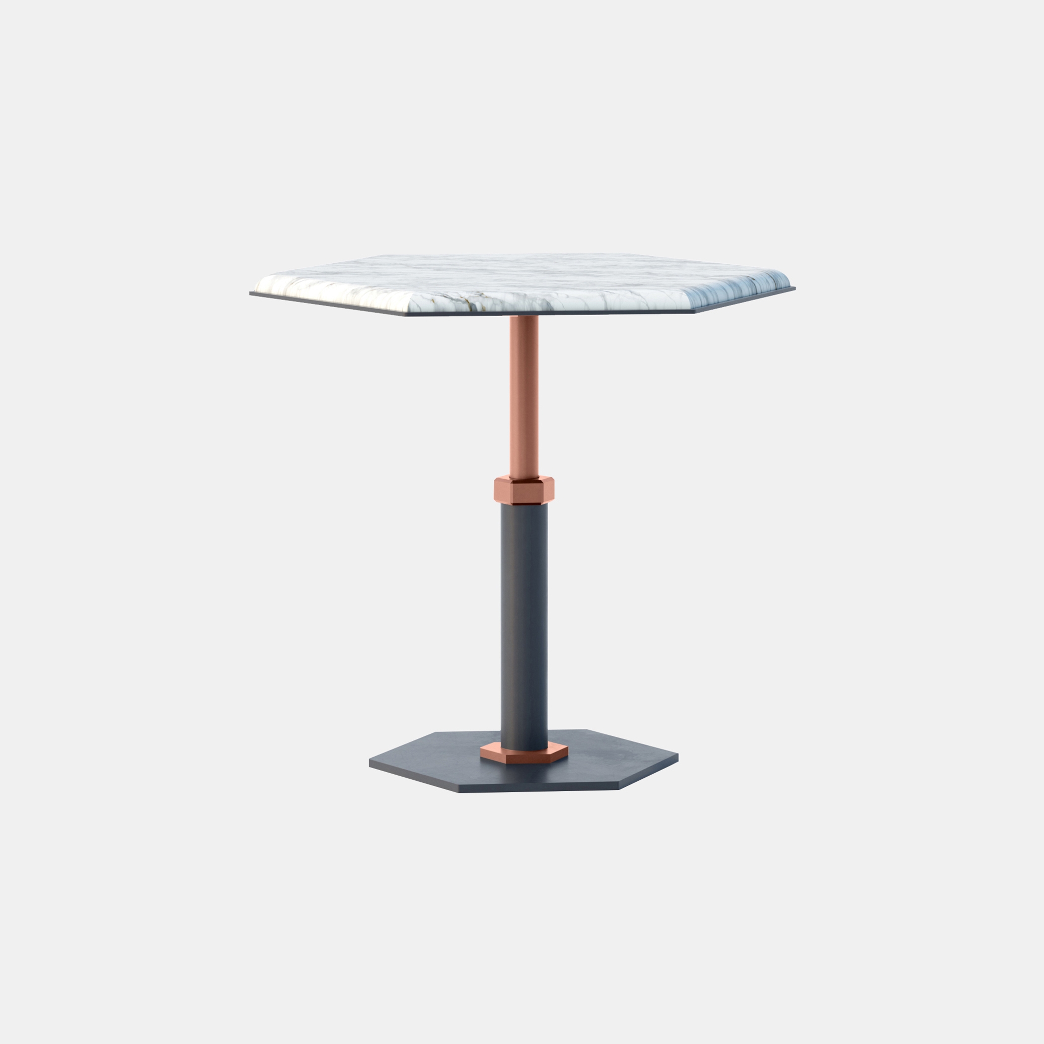Pedestal Hexagon Side Table