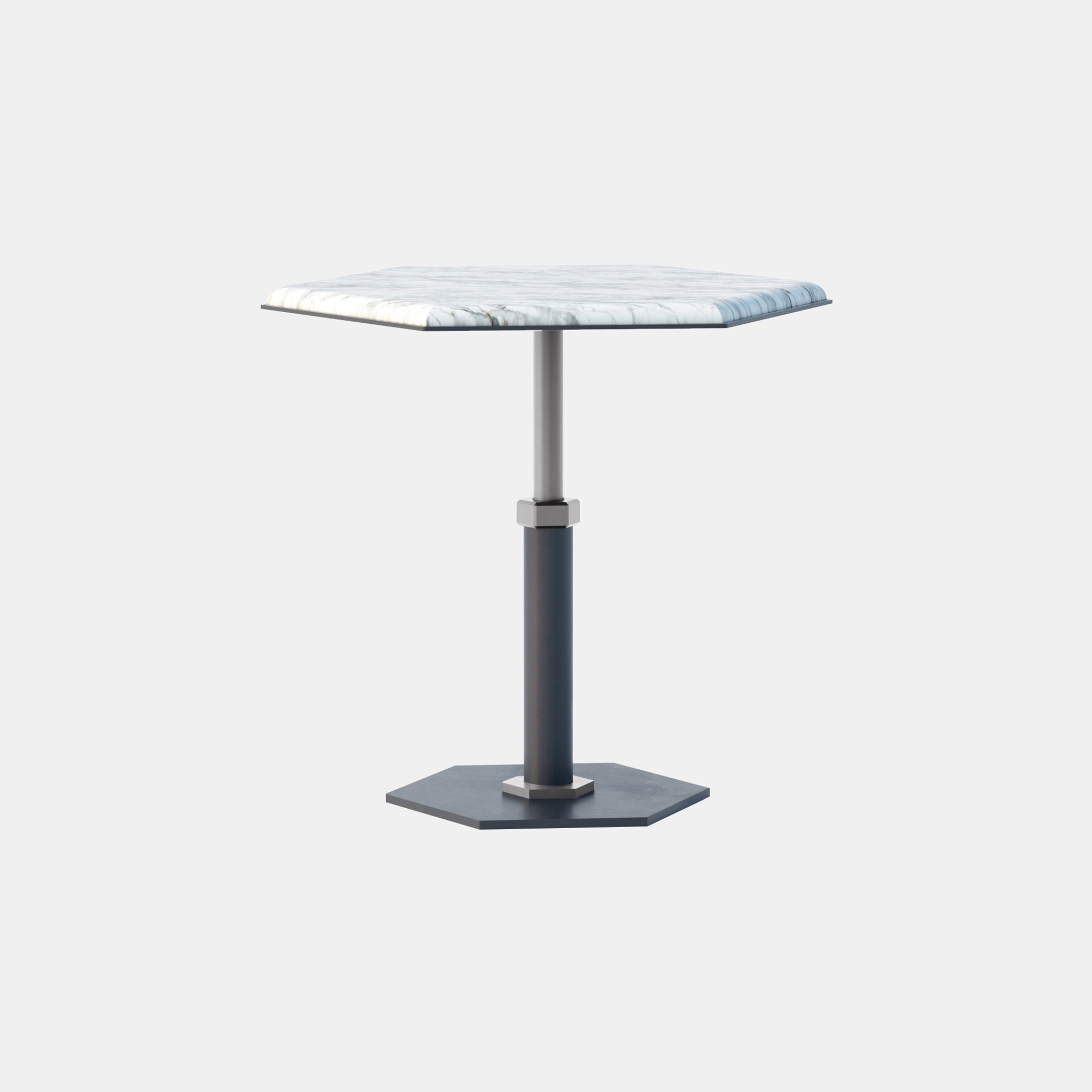 Pedestal Hexagon Side Table