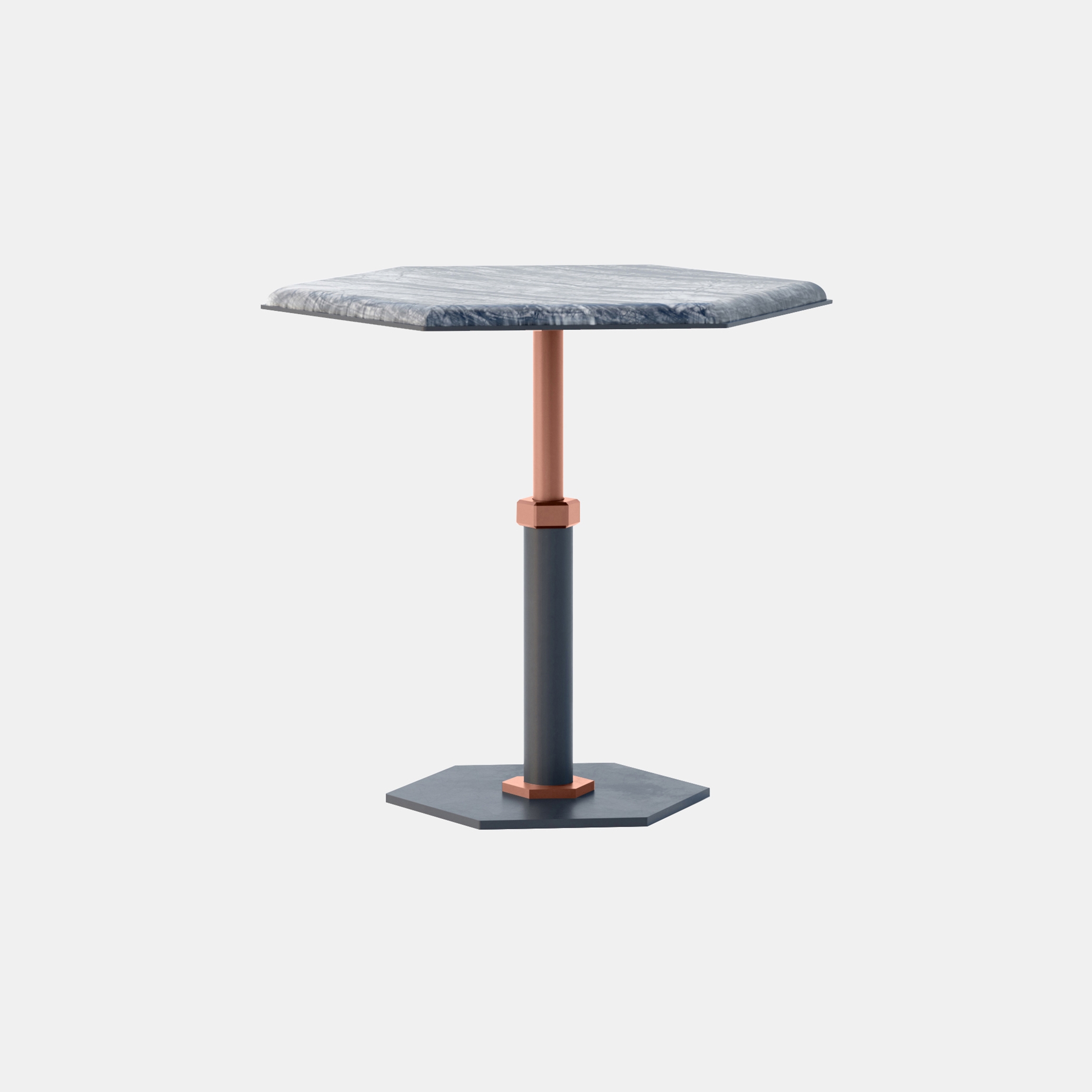 Pedestal Hexagon Side Table