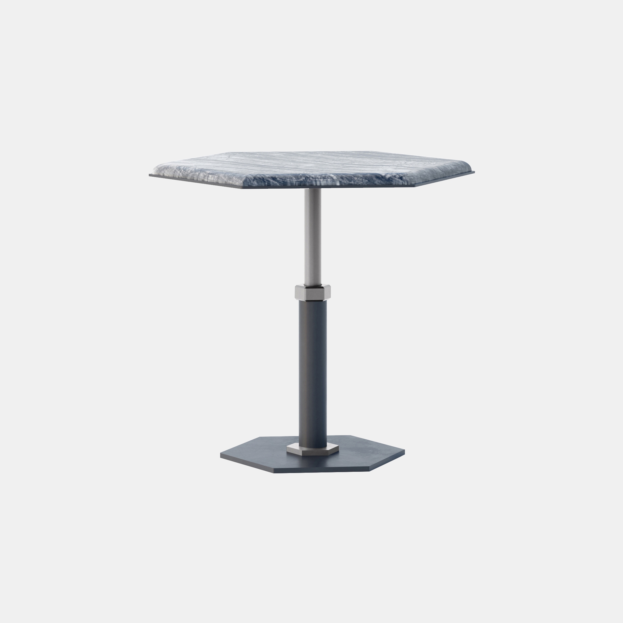 Pedestal Hexagon Side Table